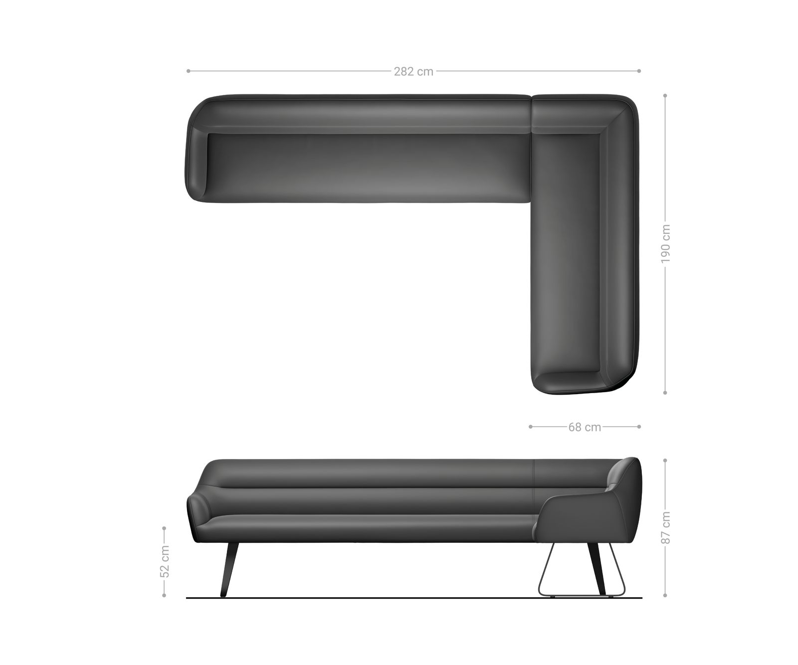 Eetkamerbank Taya-Flex 285x190 cm bouclé crème-wit platte sledebasis roestvrij staal pocketvering links 8