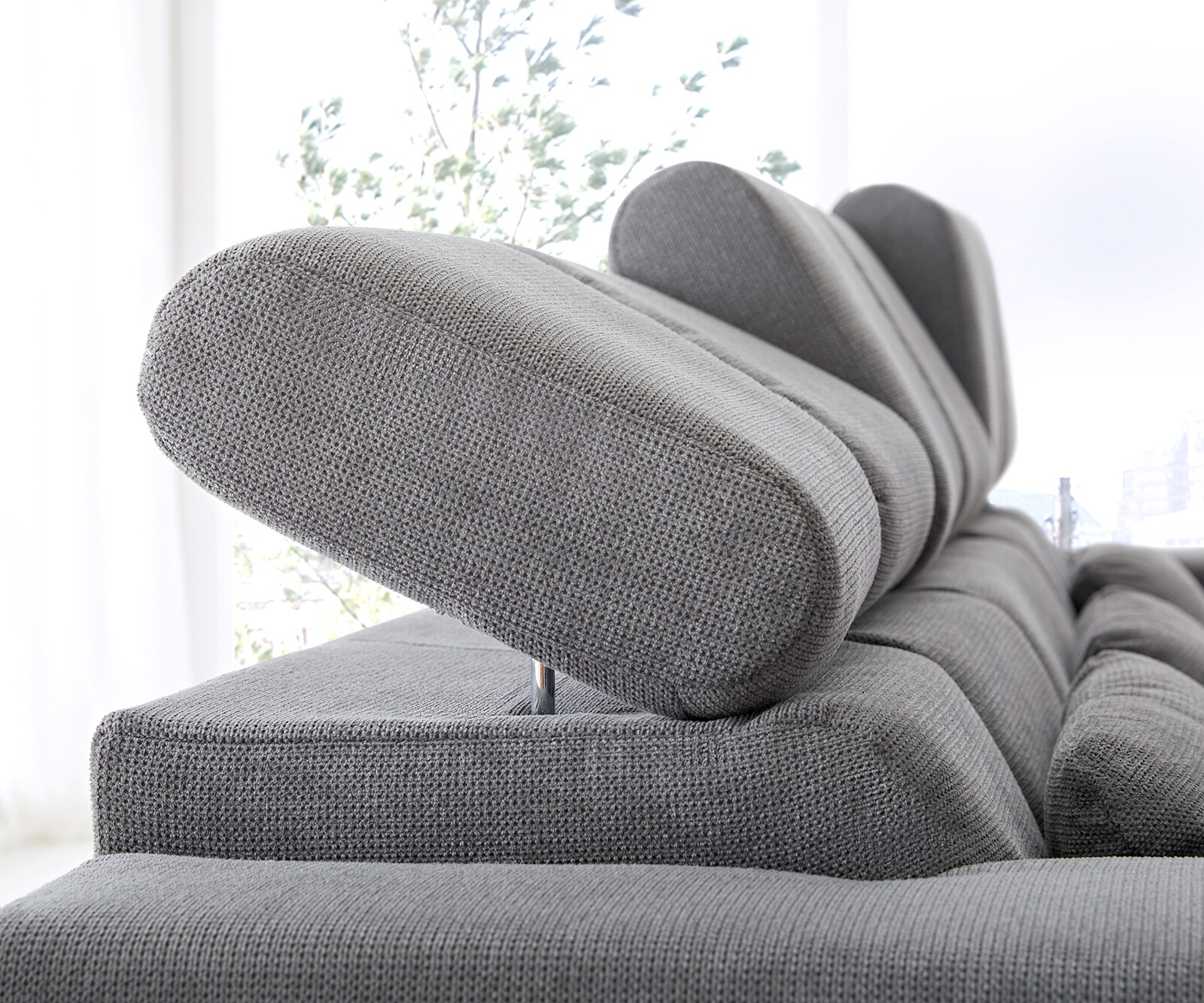 Hoekbank Ordino 285x200 microvezel grijs voetenbank rechts elektrische zitdiepteverstelling 6 Hoekbank Ordino 285x200 microvezel grijs voetenbank rechts elektrische zitdiepteverstelling 6