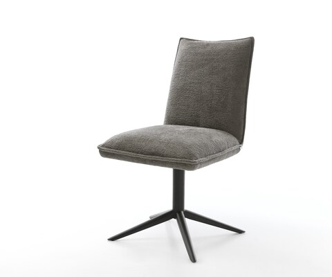 Draaistoel Lelio-Flex bouclé zacht mud kruispoot zwart 360° draaibaar rocker-functie pocketveer kern
