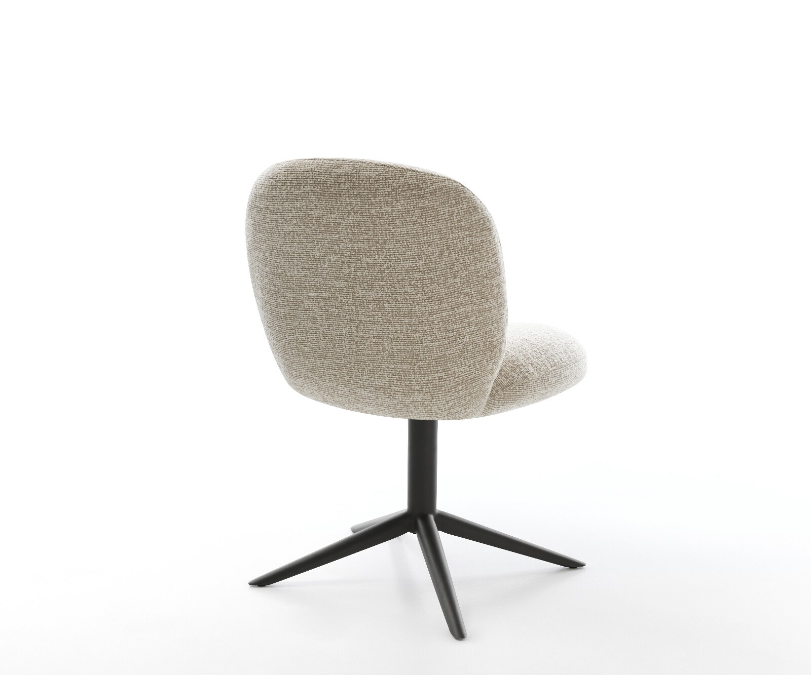 Draaistoel Nube-Flex geweven stof beige kruispoot zwart 360° draaibaar rocker-functie pocketveer kern 5
