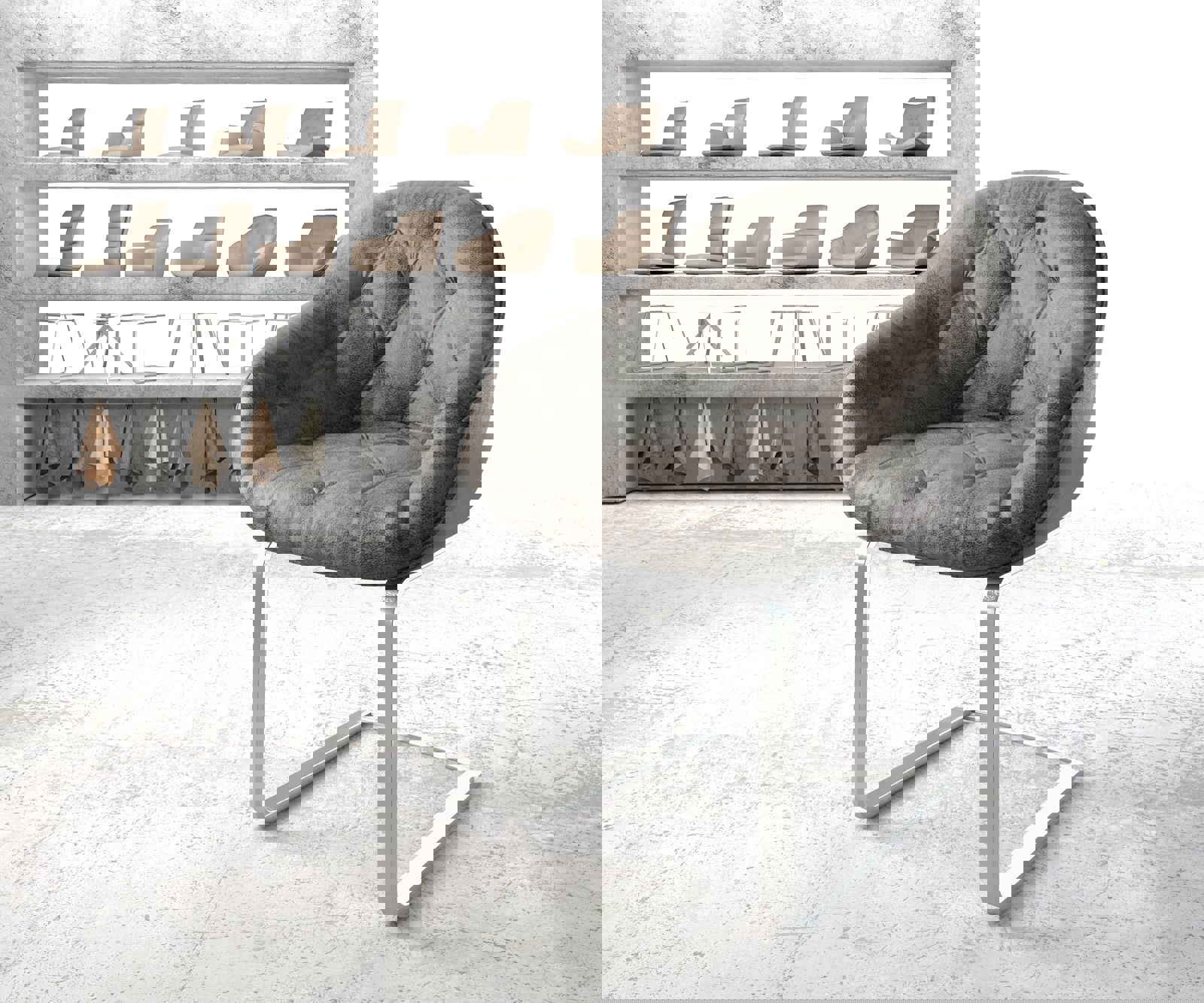 Sledemodel Gaio-Flex grijs antiek sledemodel vlak roestvrij staal