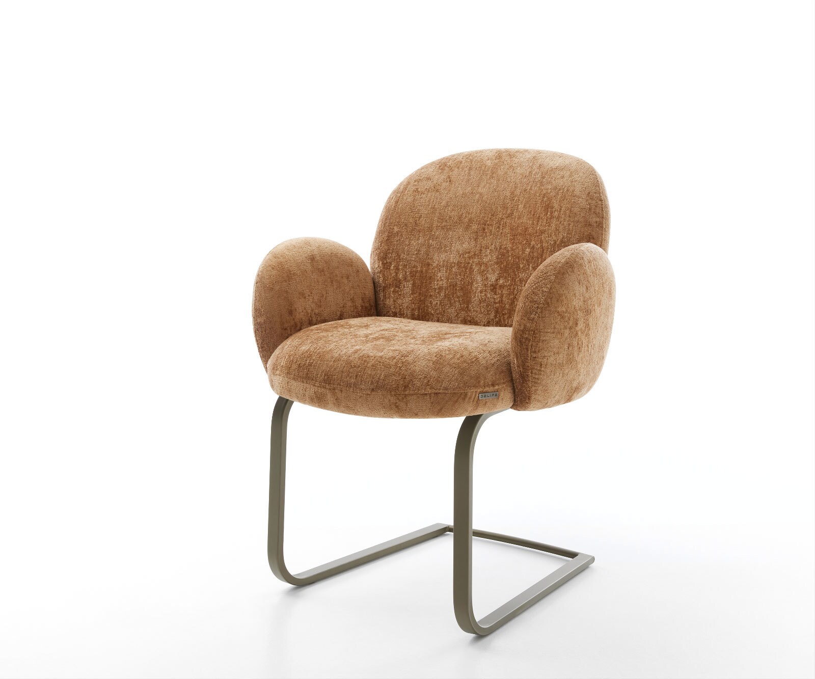 Sledemodel Nube-Flex met armleuning chenille Roest sledemodel vlak afwerking met titanium pocketveer kern