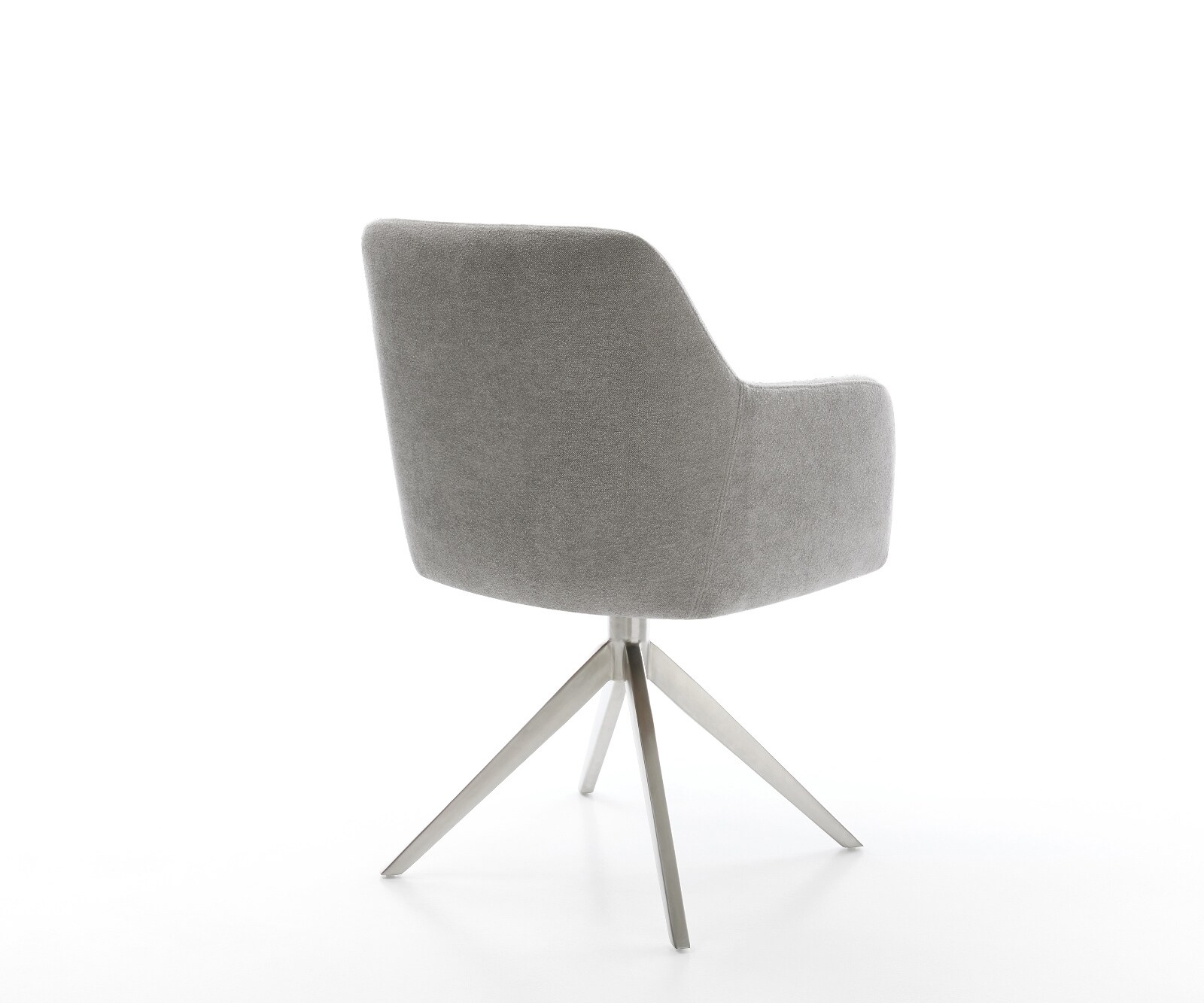 Draaistoel Greg-Flex zachte stof met structuur grijs kruisframe breed roestvrij staal 360° draaibaar rocker-functie pocketveer kern 5