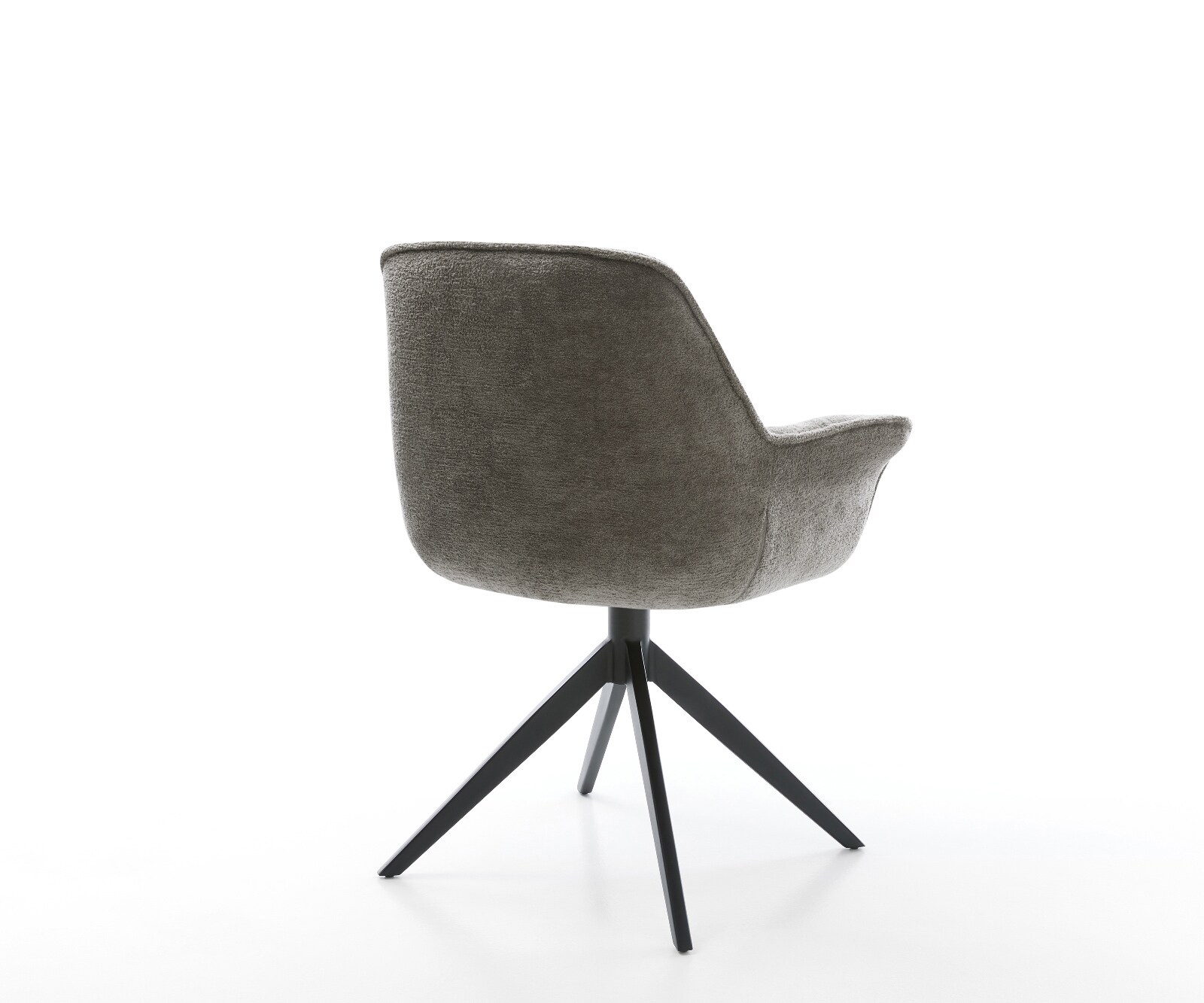 Draaistoel Kaira-Flex bouclé zacht mud kruisframe breed zwart 360° draaibaar rocker-functie 5