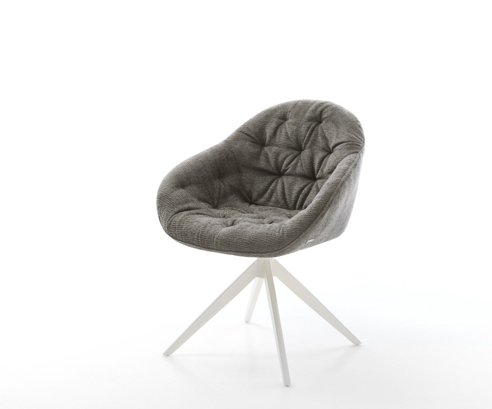Draaistoel Gaio-Flex bouclé zacht mud kruisframe breed wit 360° draaibaar rocker-functie 1