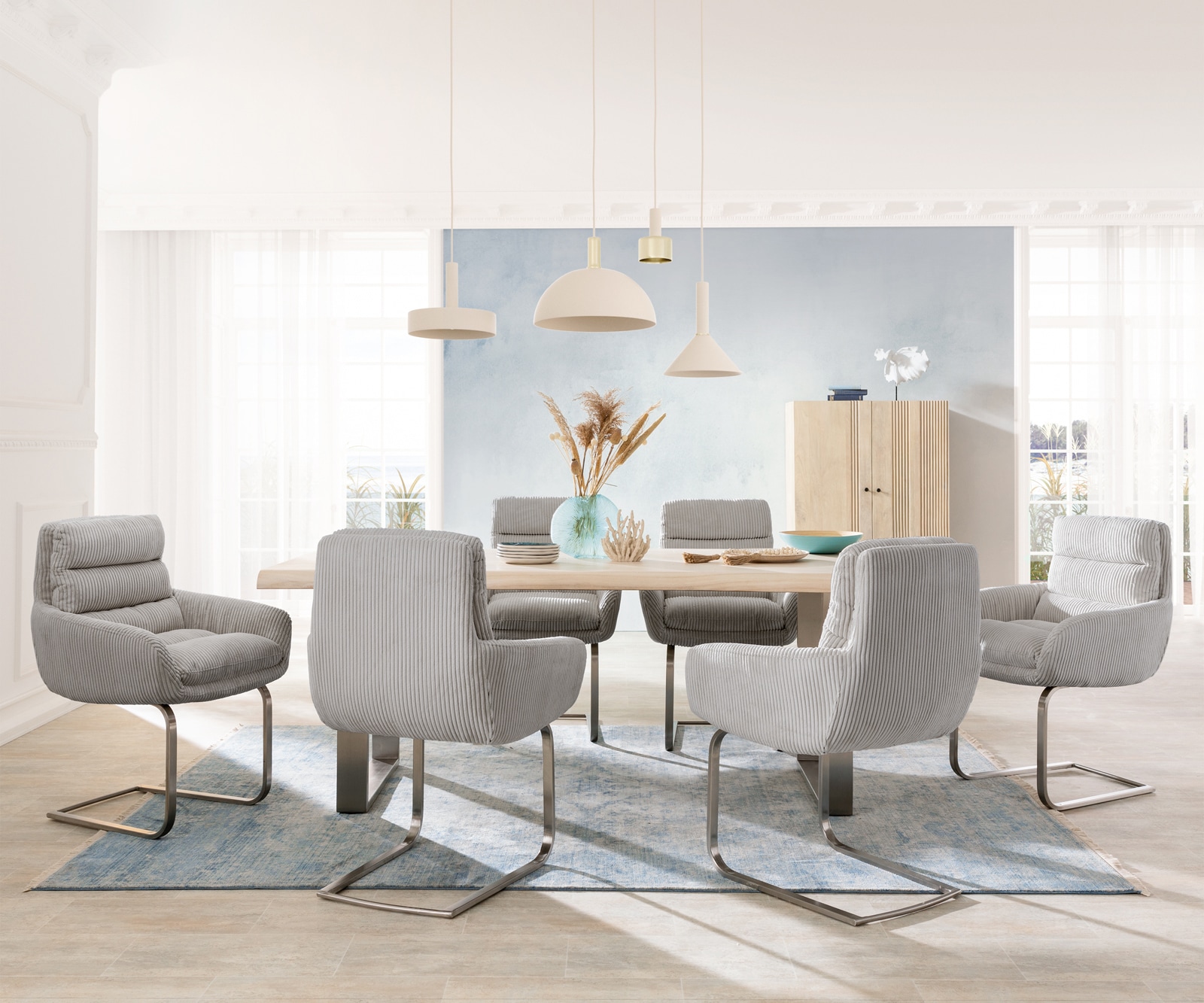 Sledemodel Abelia-Flex met armleuning koord zilver grijs sledemodel vlak roestvrij staal 3 Sledemodel Abelia-Flex met armleuning koord zilver grijs sledemodel vlak roestvrij staal 3