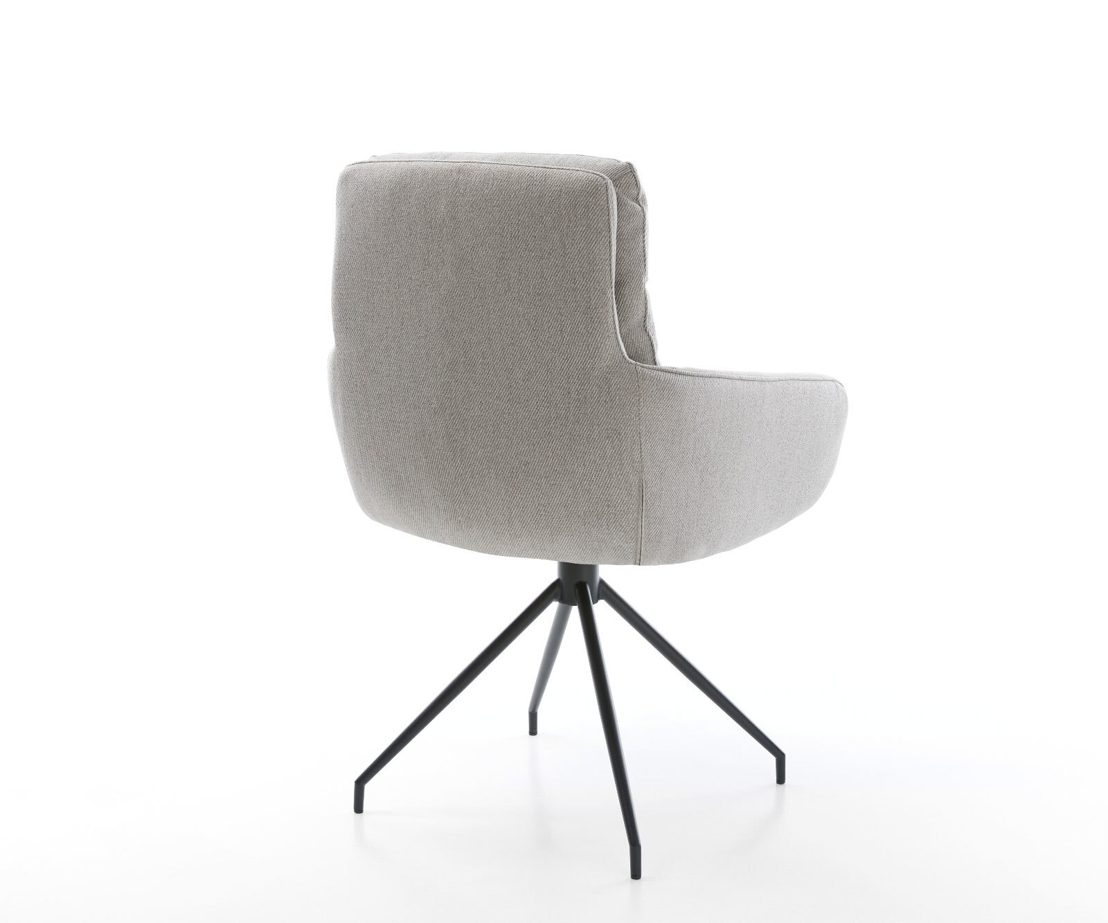 Eetkamerstoel Abelia-Flex met armleuning stripes lichtgrijs kruisframe conisch zwart 4 Eetkamerstoel Abelia-Flex met armleuning stripes lichtgrijs kruisframe conisch zwart 4