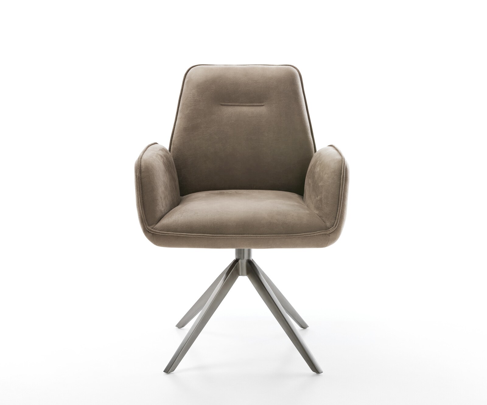 Draaistoel Zoa-Flex microvelours taupe vintage kruisframe breed grafiet 360° draaibaar rocker-functie pocketveer kern 2