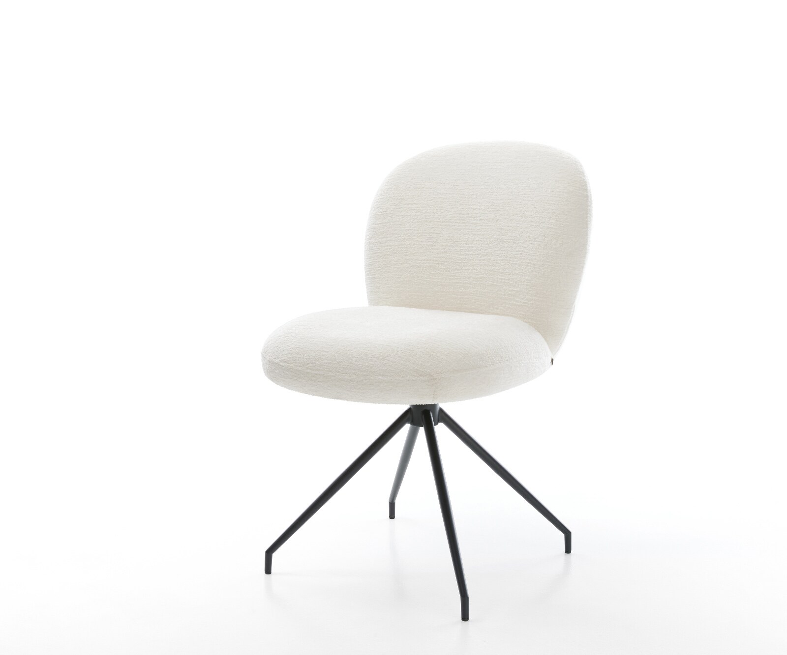 Eetkamerstoel Nube-Flex bouclé zacht beige kruisframe conisch zwart pocketveer kern 1