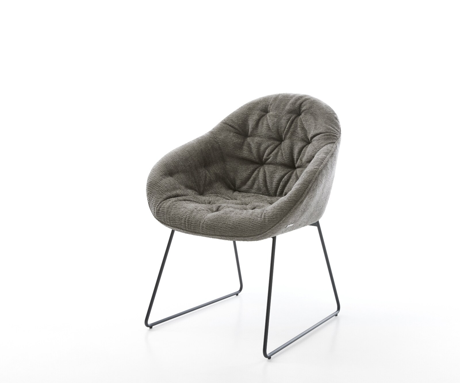 Eetkamerstoel Gaio-Flex bouclé zacht mud slipframe zwart Eetkamerstoel Gaio-Flex bouclé zacht mud slipframe zwart