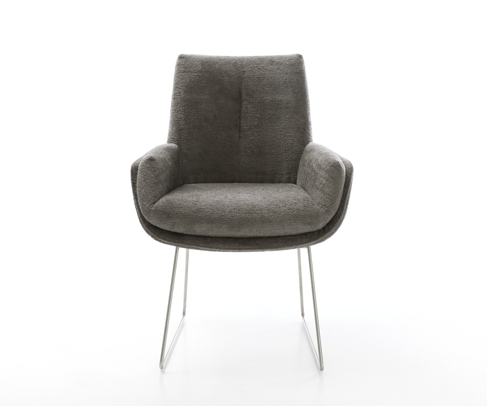 Eetkamerstoel Clea-Flex bouclé zacht mud slipframe roestvrij staal pocketveer kern 2