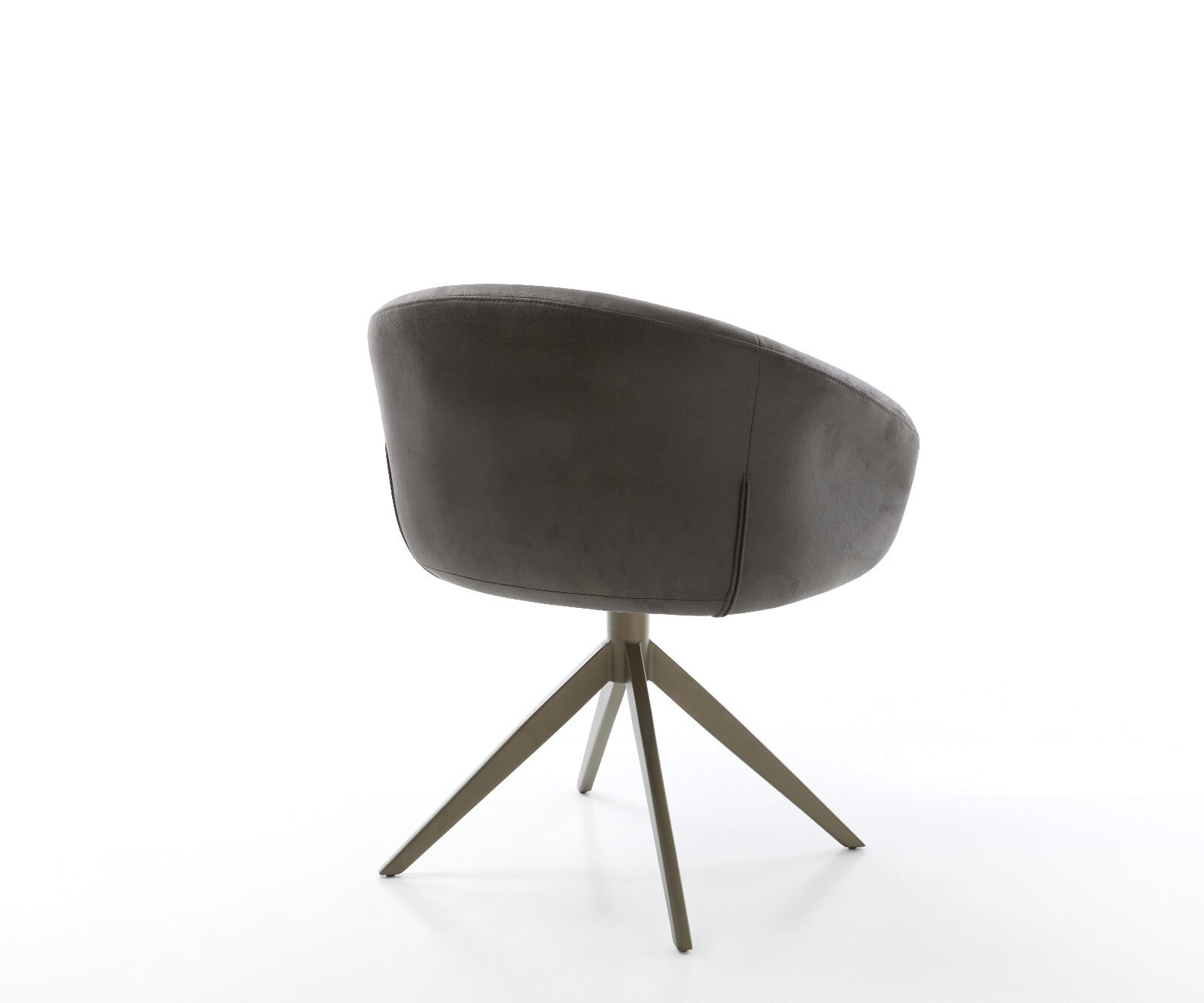 Draaistoel Vinka-Flex met armleuning microvelours antraciet vintage kruisframe breed afwerking met titanium 360° draaibaar rocker-functie pocketveer kern 4