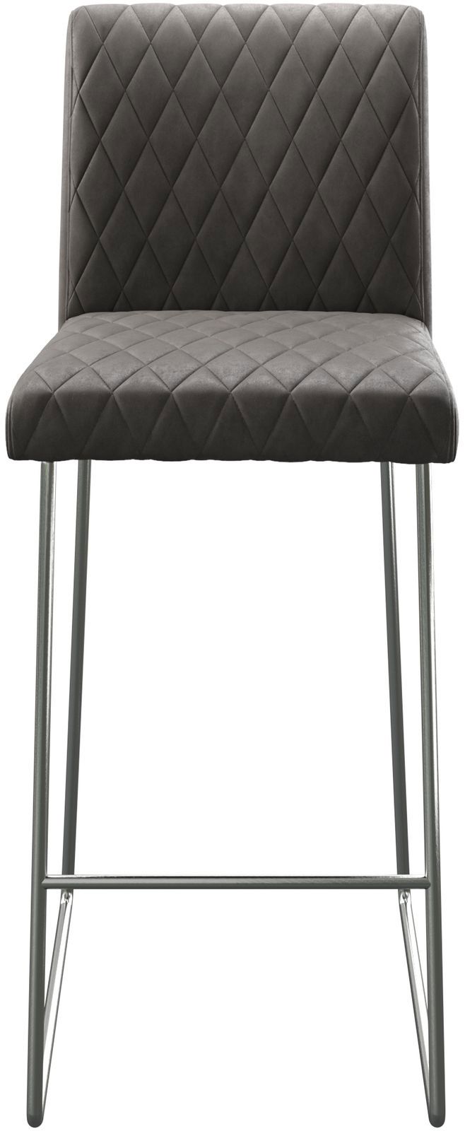 Barstoel Earnest-Flex diamant quilten antraciet vintage slipframe roestvrij staal 4