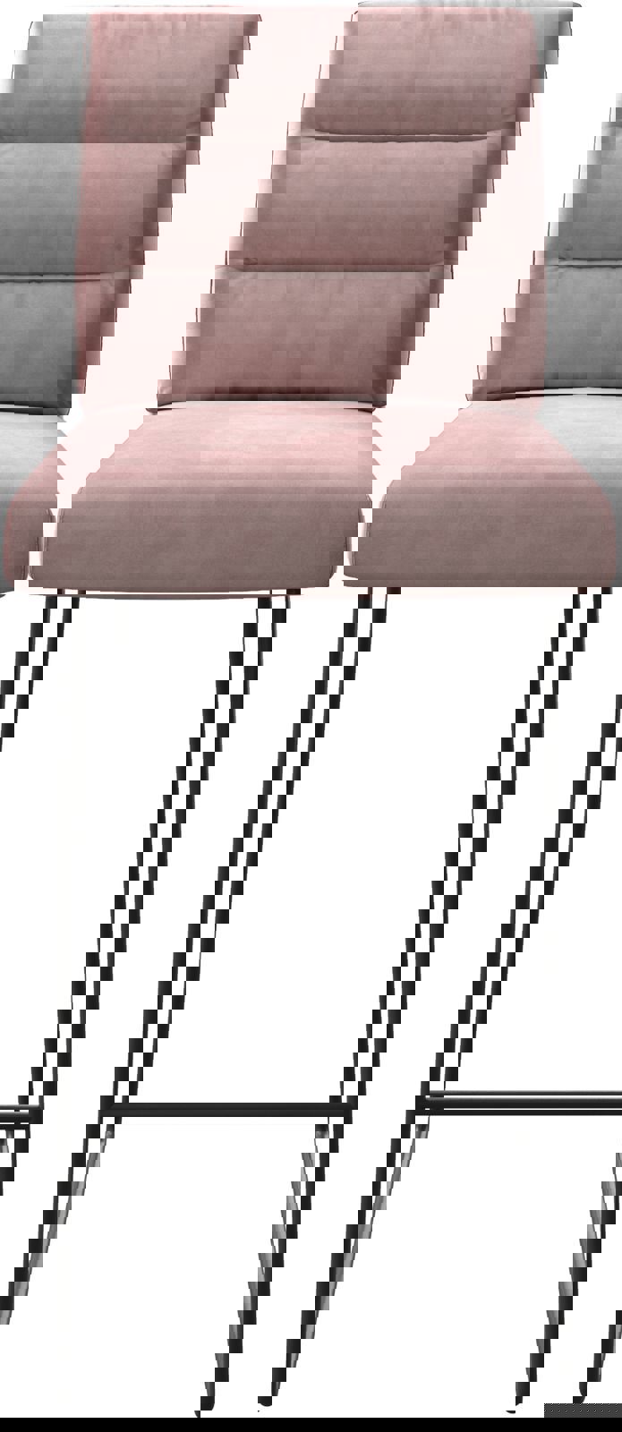 Barstoel Pela-Flex fluweel rosé slipframe metaal 3