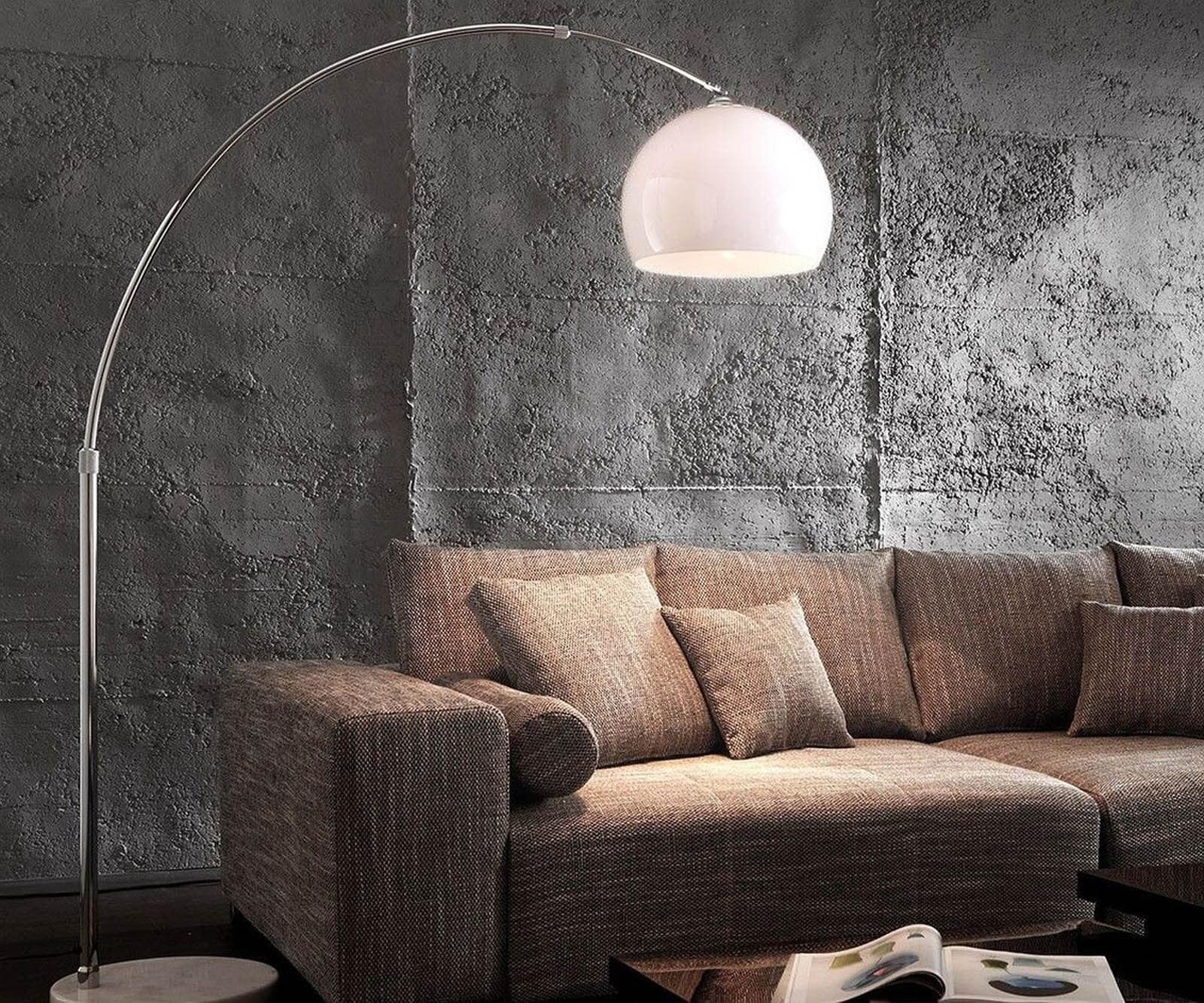 Booglamp Big-Deal Eco lounge wit marmer verstelbaar  Booglamp Big-Deal Eco lounge wit marmer verstelbaar