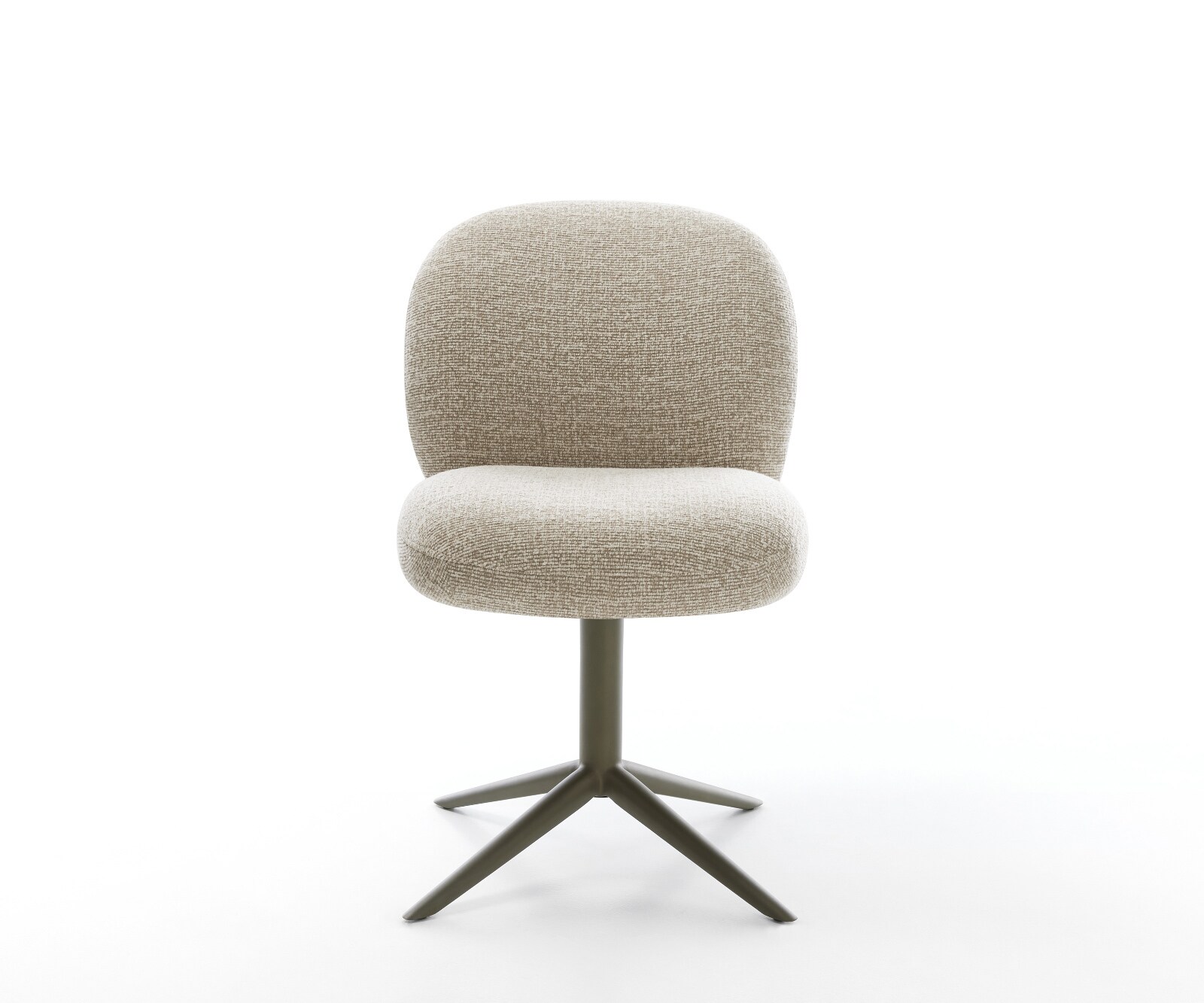 Draaistoel Nube-Flex geweven stof beige kruispoot afwerking met titanium 360° draaibaar rocker-functie pocketveer kern 2