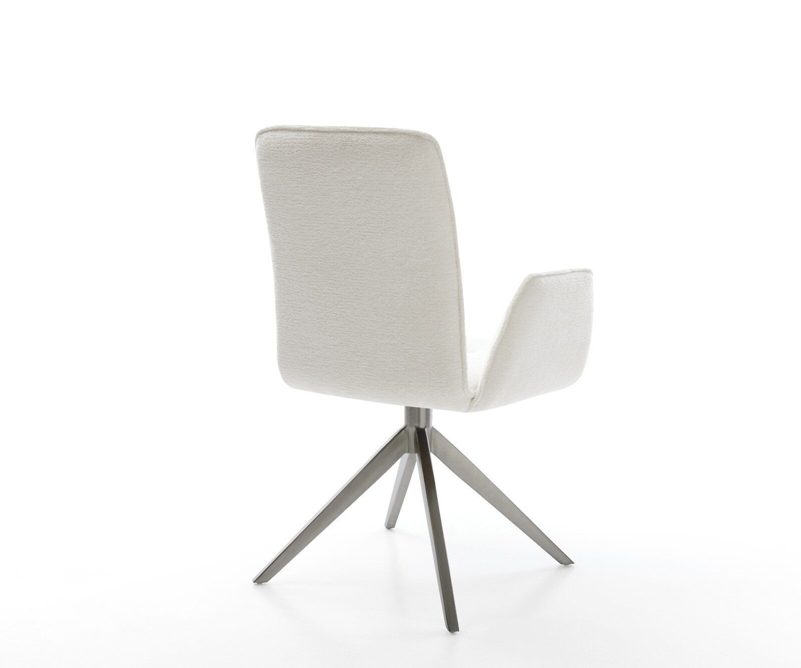 Draaistoel Vinja-Flex bouclé zacht beige kruisframe breed grafiet 360° draaibaar rocker-functie 4