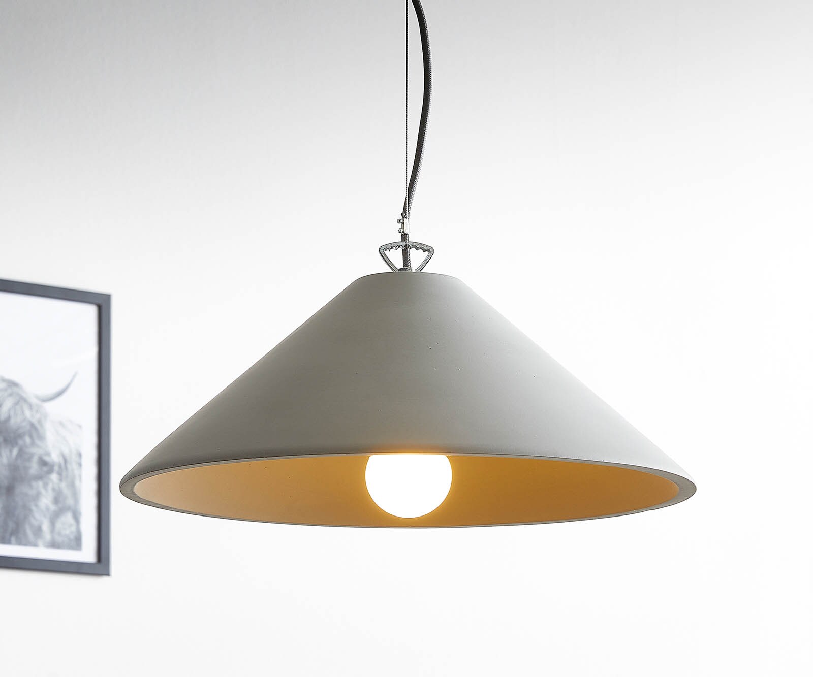 Hanglamp Fatua 40 cm Beton 60 W pendellamp lamp 1