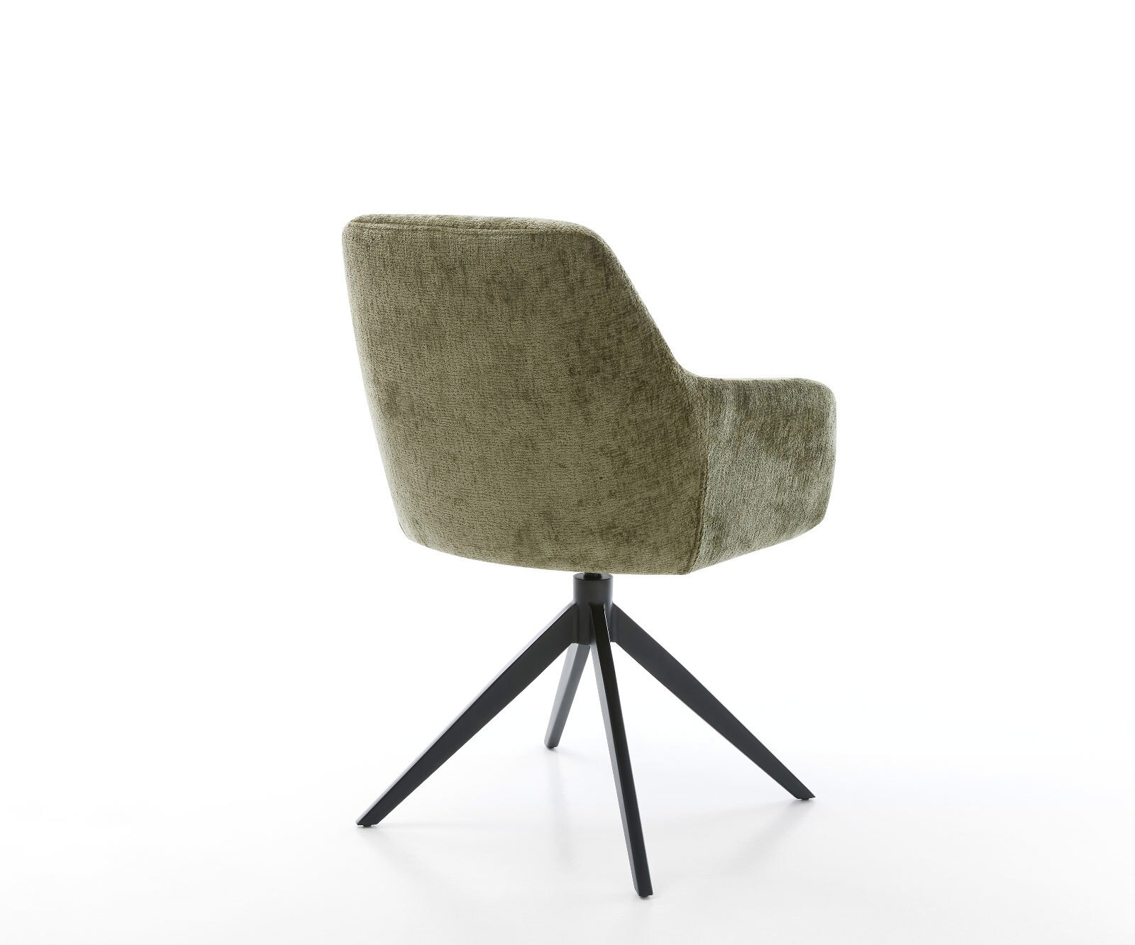 Draaistoel Pejo-Flex chenille olijfgroen kruisframe breed zwart 360° draaibaar rocker-functie pocketveer kern 4