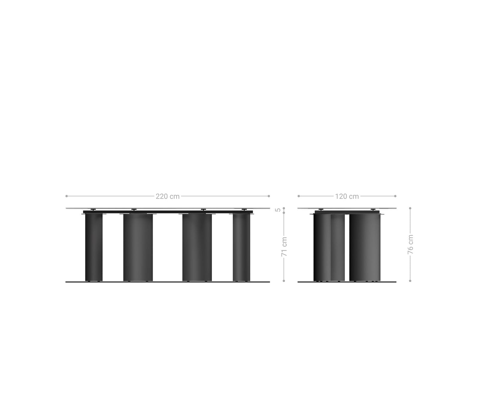 Eetkamertafel Edge ovaal 220x120 keramiek Iris FMG Onice Oro Pilier metaal effectafwerking titaan 6 Eetkamertafel Edge ovaal 220x120 keramiek Iris FMG Onice Oro Pilier metaal effectafwerking titaan 6