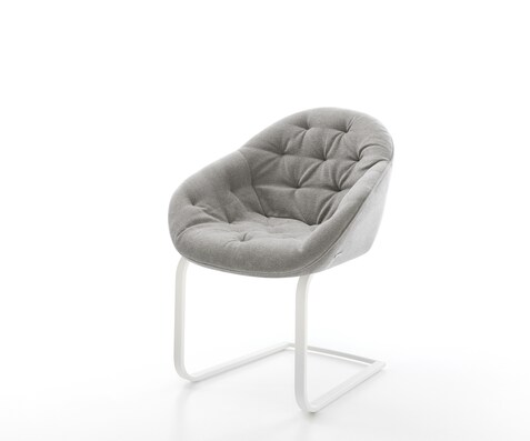 Sledemodel Gaio-Flex zachte stof met structuur grijs sledemodel vlak wit