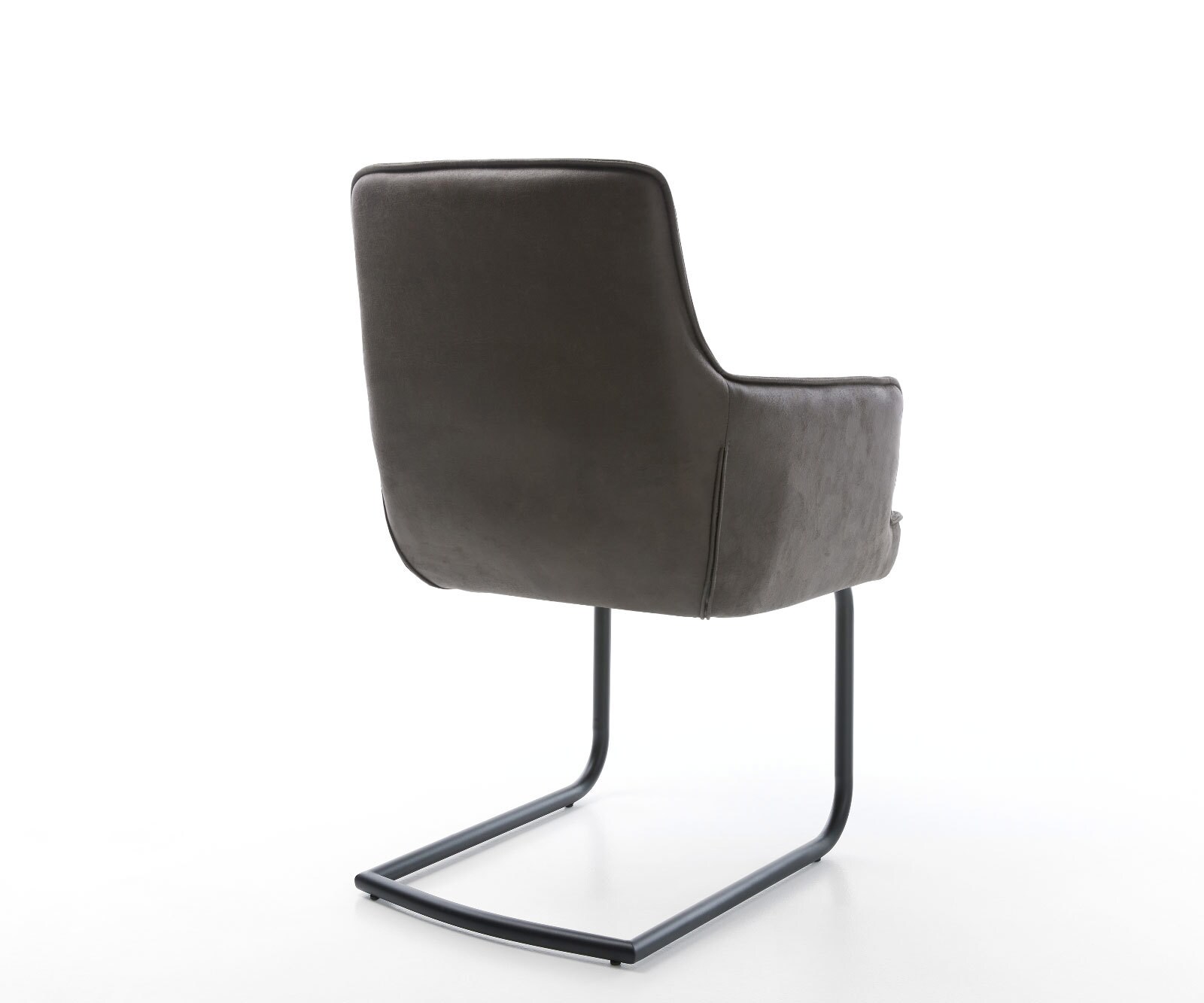 Sledemodel Heira-Flex met armleuning microvelours antraciet vintage sledemodel rond zwart pocketveer kern 5