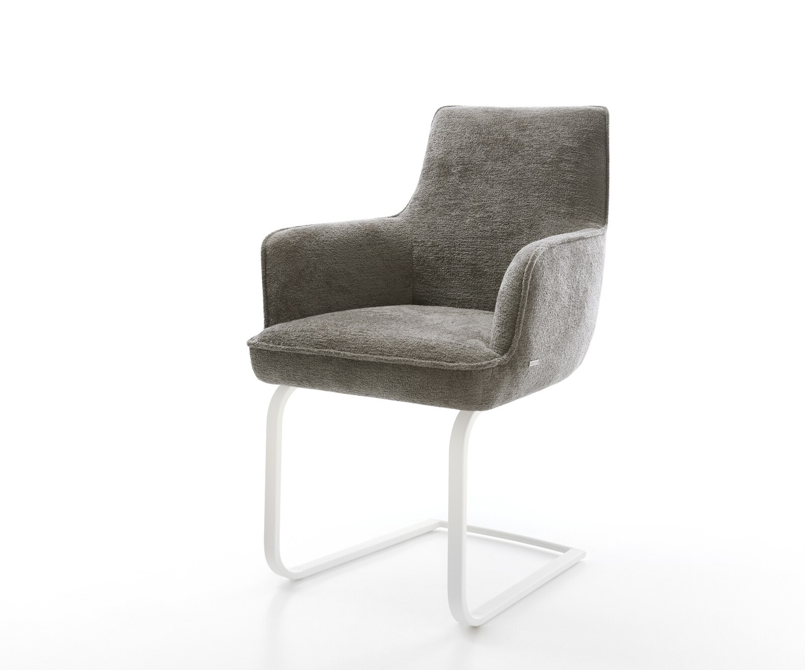 Sledemodel Heira-Flex met armleuning bouclé zacht mud sledemodel vlak wit pocketveer kern 1