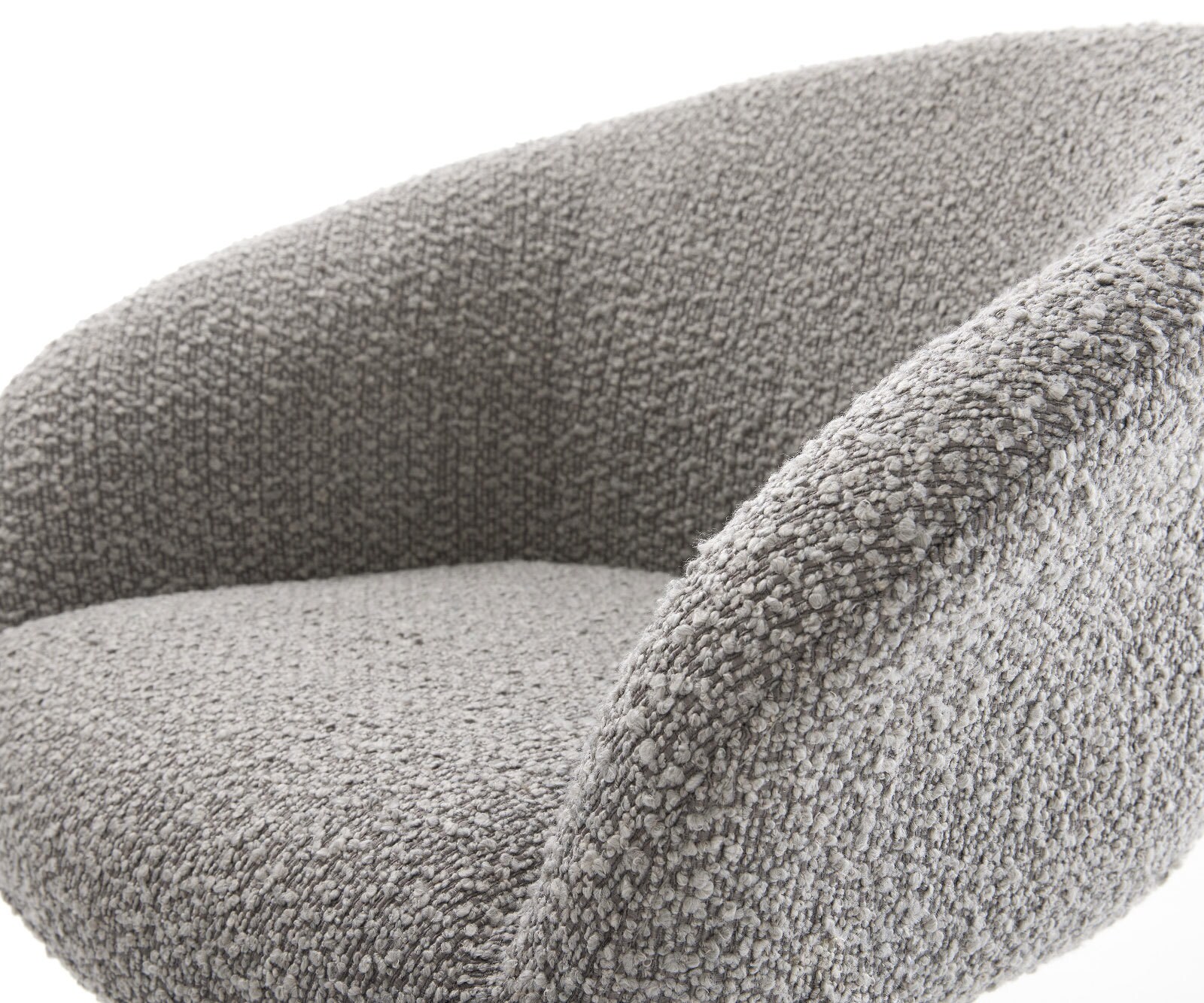Sledemodel Vinka-Flex met armleuning bouclé zilver grijs sledemodel rond zwart pocketveer kern 4