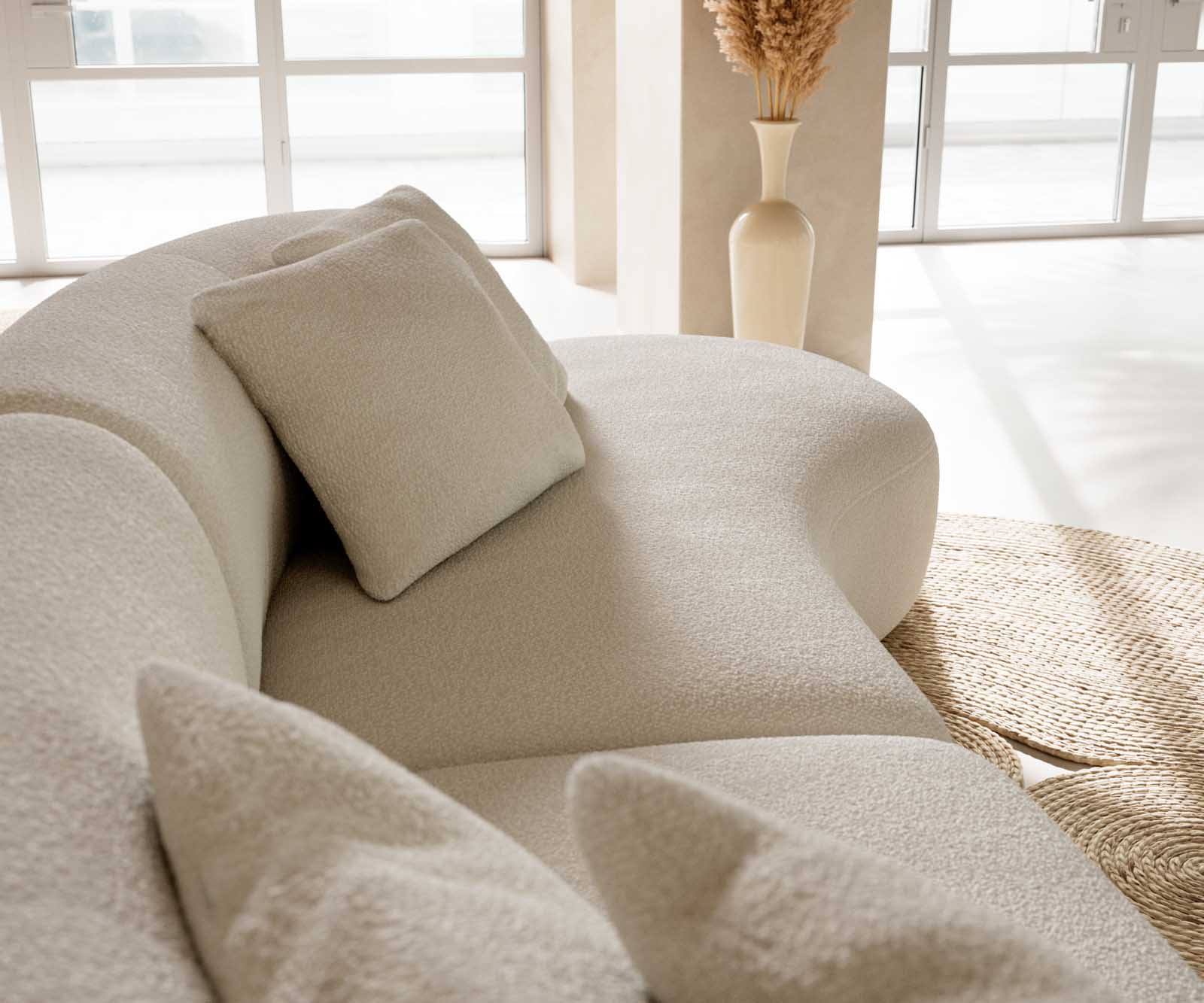 Mairi bank 330x160 cm bouclé crème-wit 5
