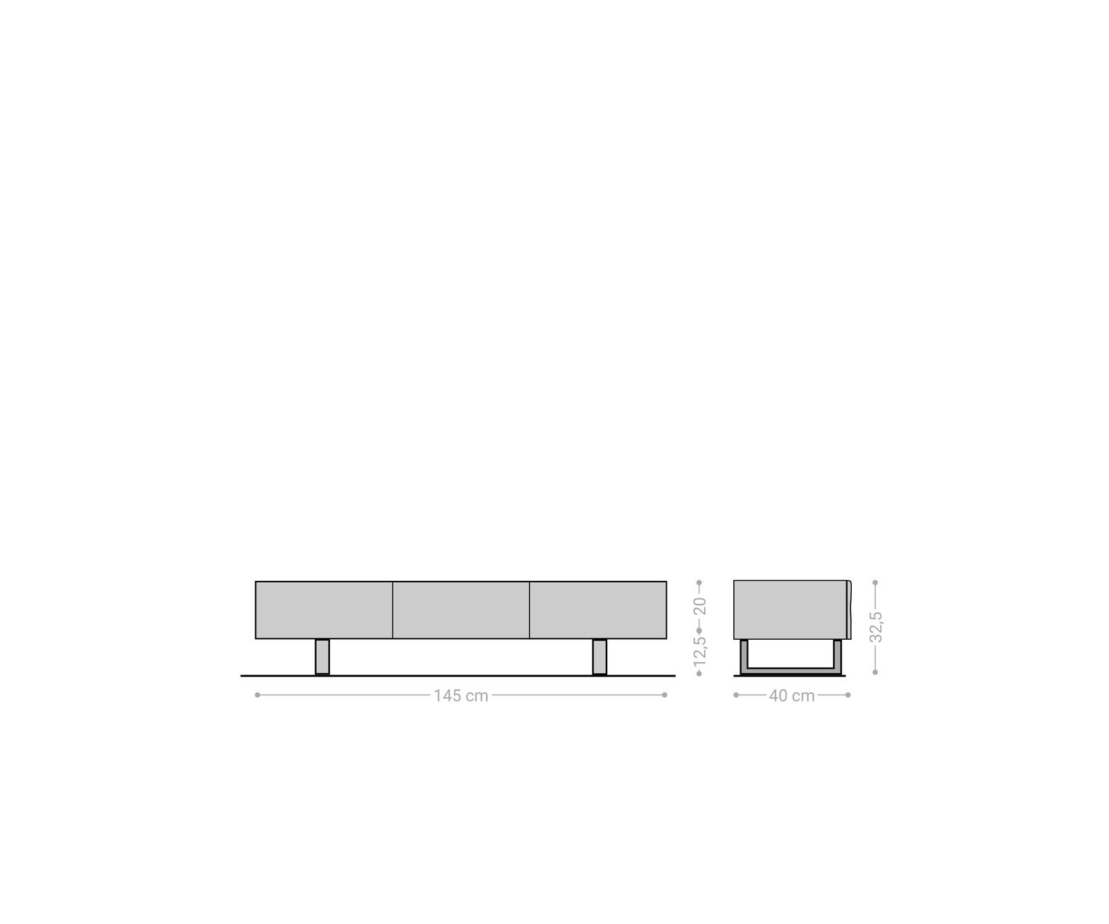 TV-meubel New Live-Edge 145 cm acacia natuur 3 deuren sledepoten roestvrij staal geborsteld 6