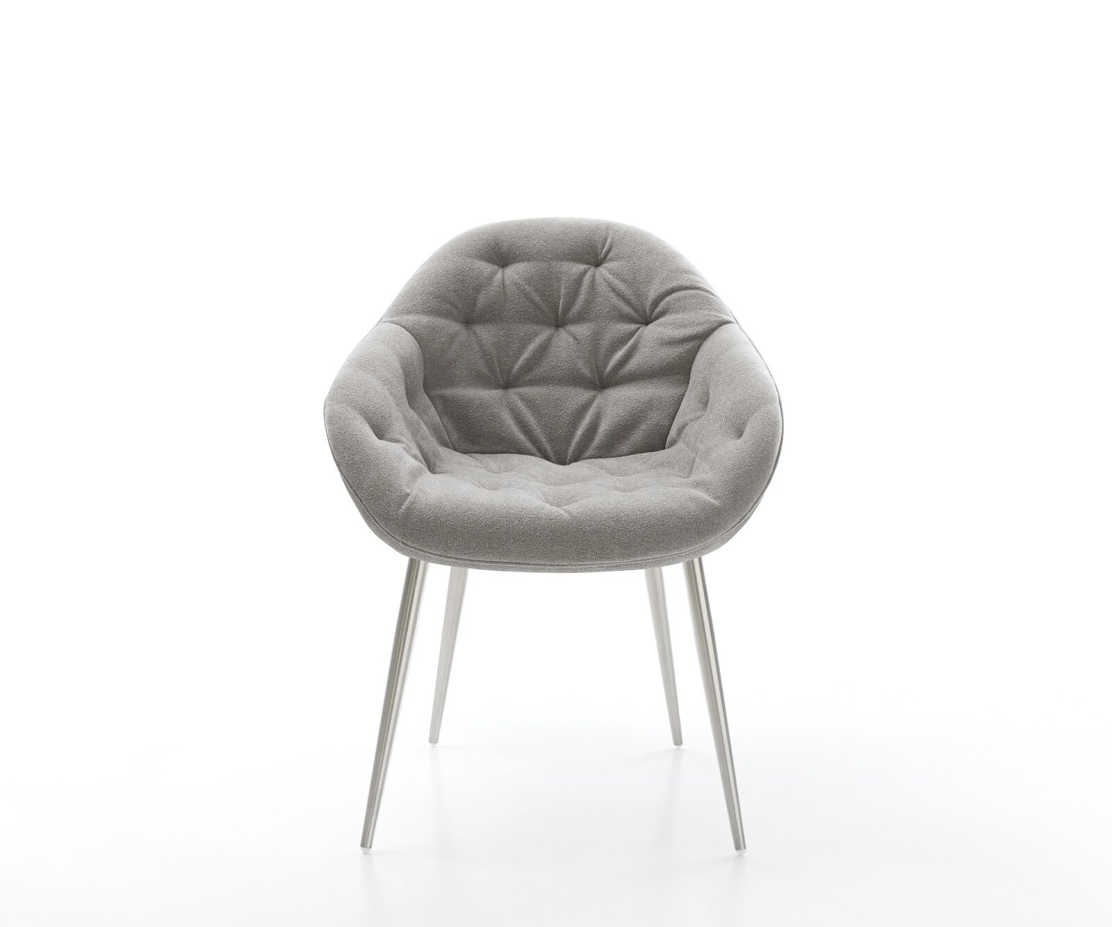 Eetkamerstoel Gaio-Flex zachte stof met structuur grijs 4-poot conisch roestvrij staal 2