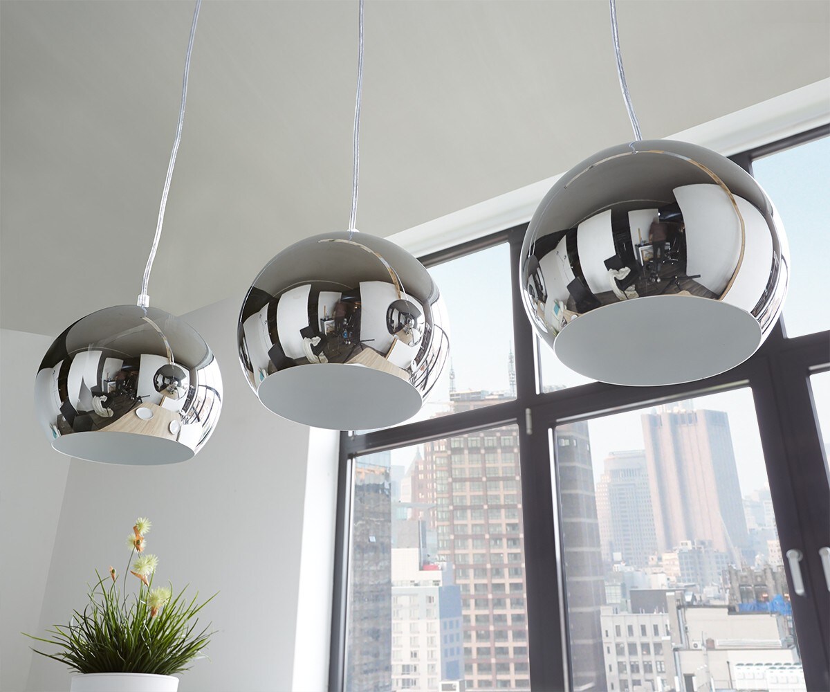 Plafondlamp Pentola 75 cm chroom zilverkleurig metaal 2