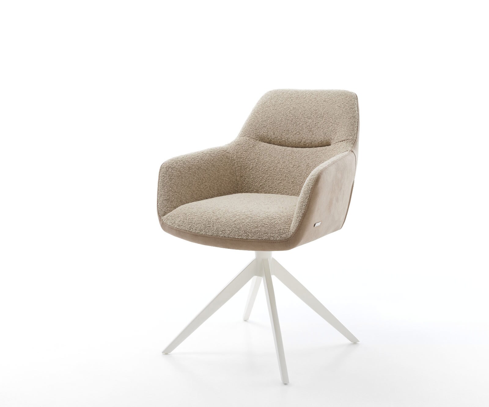Draaistoel Pejo-Flex materiaalmix mud kruisframe breed wit 360° draaibaar rocker-functie pocketveer kern