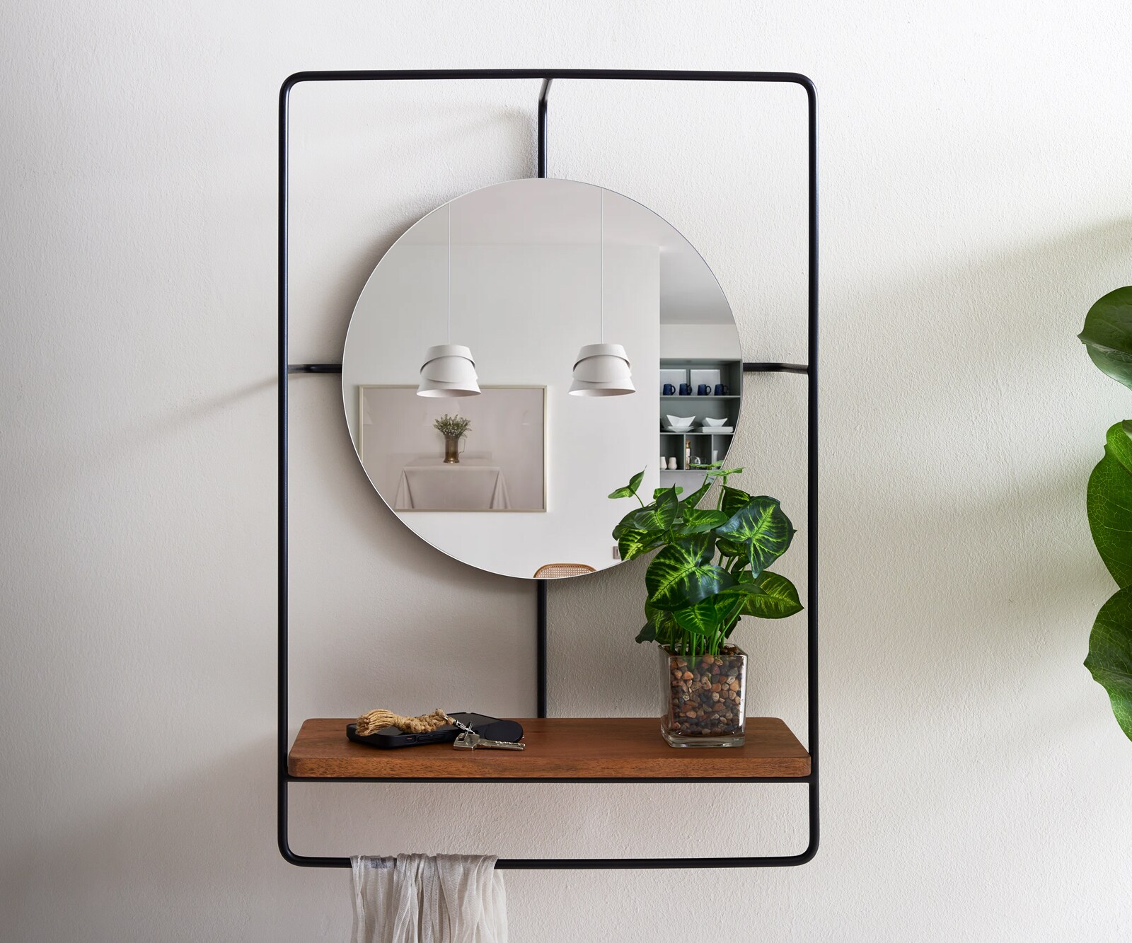 Spiegel Cadria 45x65 cm acacia natuur metaal zwart 2