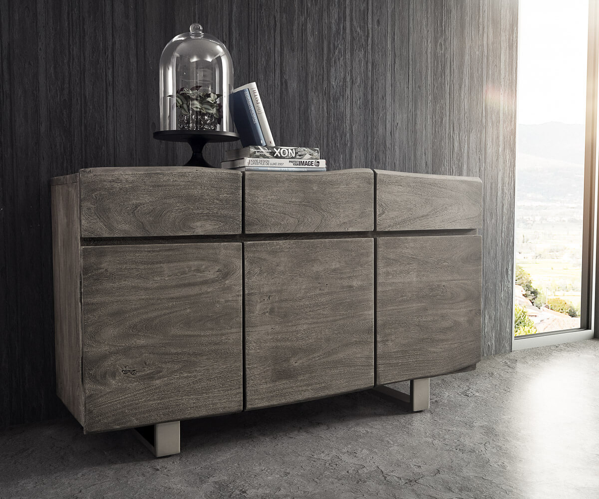  Commode Live-Edge acacia met deuren en lades boomrand 4