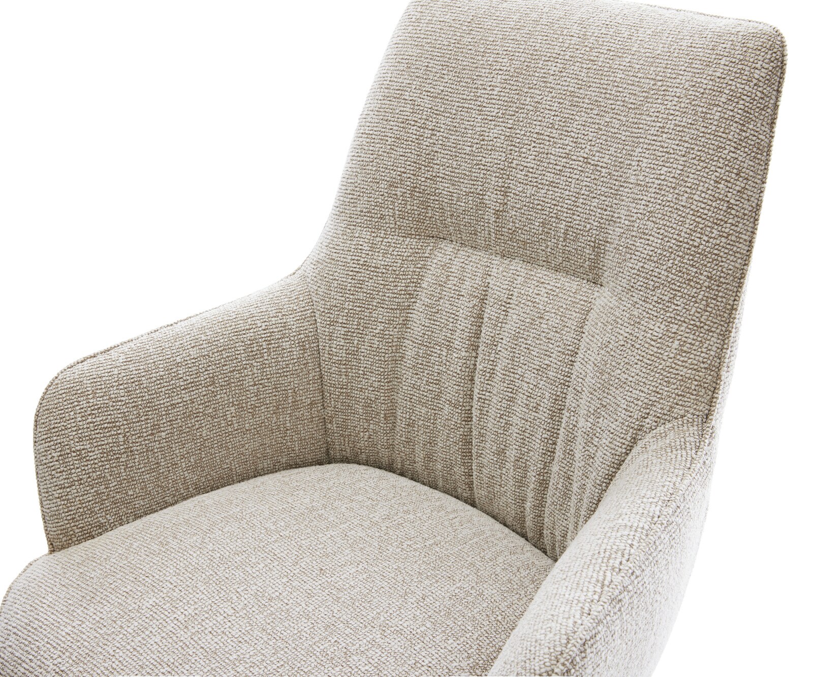 Draaistoel Zelia-Flex met armleuning geweven stof beige kruisframe breed zwart 360° draaibaar rocker-functie pocketveer kern 4