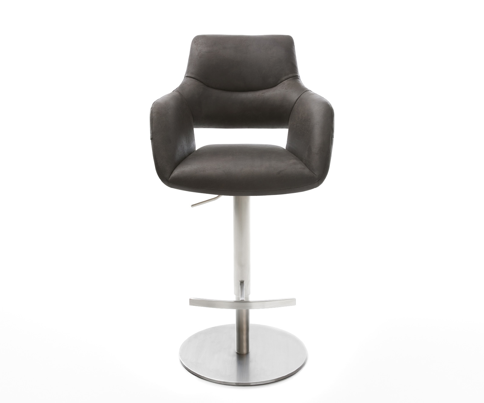 Barstoel Yago-Flex microvezel antraciet vintage draaivoet in hoogte verstelbaar RVS draaibaar pocketvering 4 Barstoel Yago-Flex microvezel antraciet vintage draaivoet in hoogte verstelbaar RVS draaibaar pocketvering 4