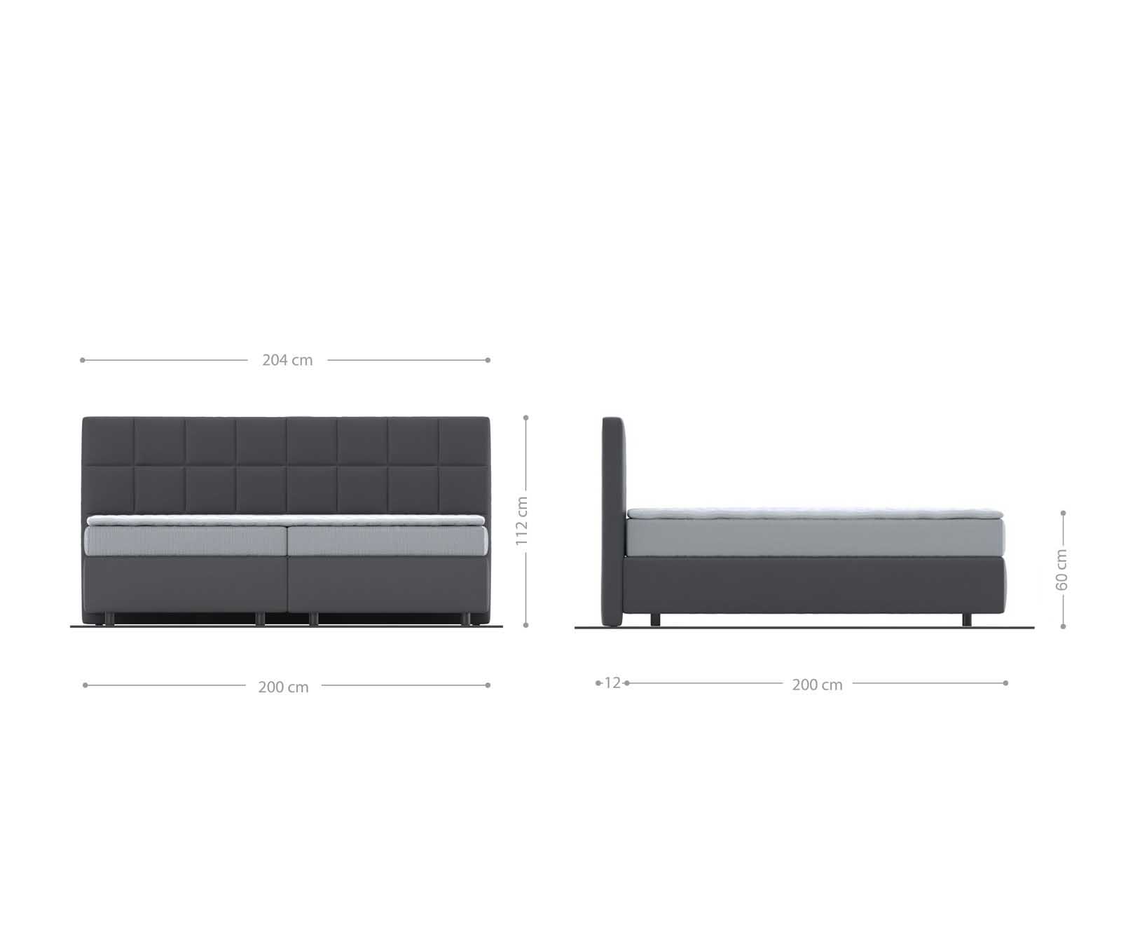 Boxspring bed Dream-Fine Microvezel antraciet vintage 200x200 cm met pocketveringmatras en visco-topper 4