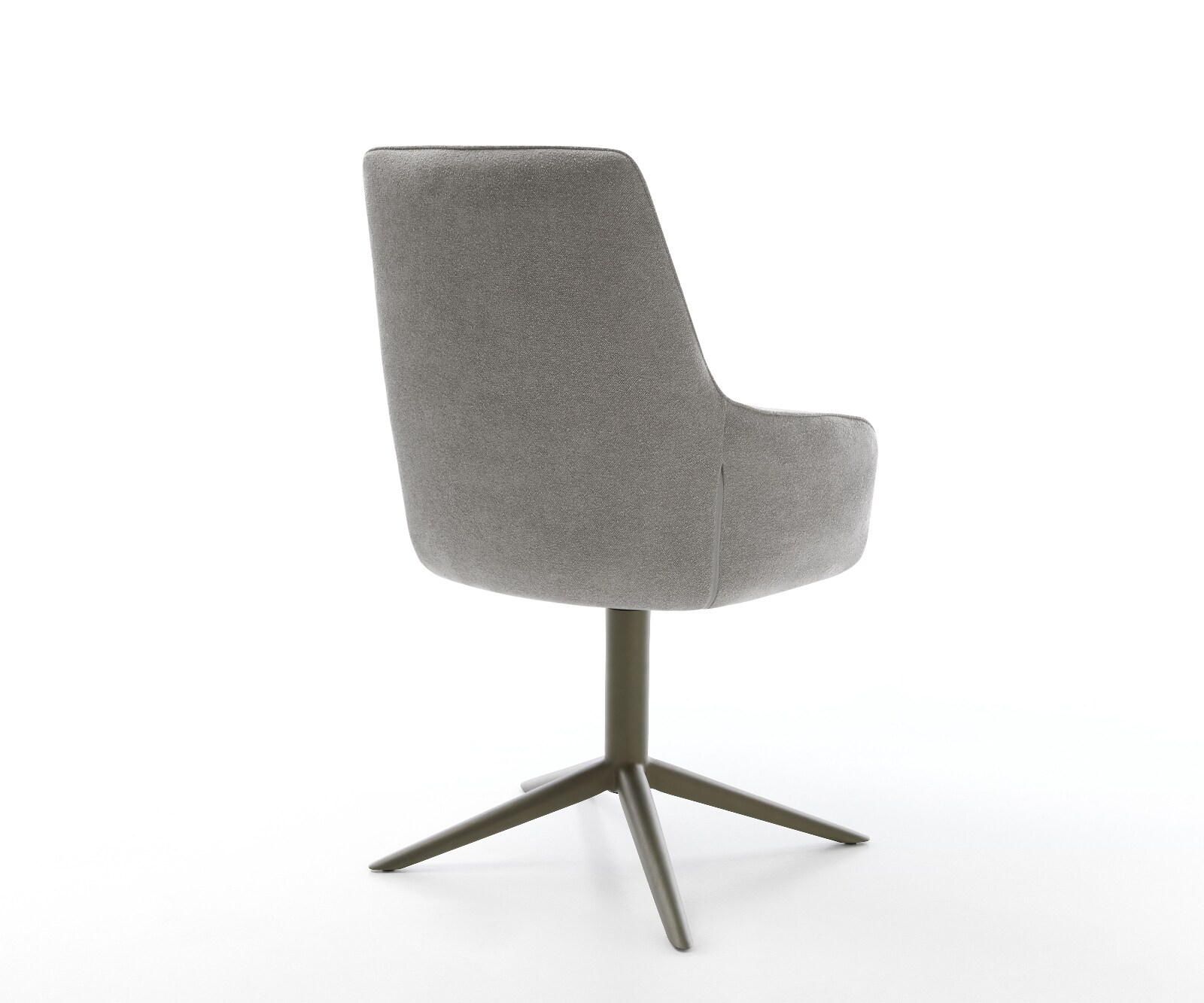 Draaistoel Zelia-Flex met armleuning zachte stof met structuur grijs kruispoot afwerking met titanium 360° draaibaar rocker-functie pocketveer kern 5