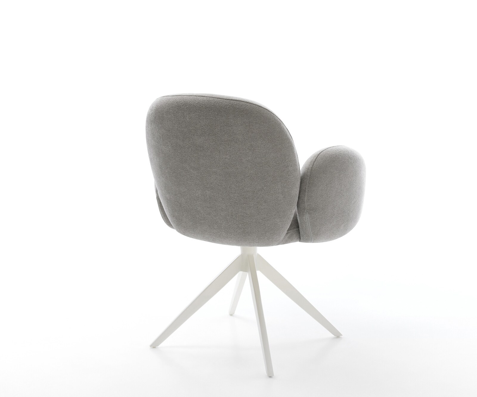 Draaistoel Nube-Flex met armleuning zachte stof met structuur grijs kruisframe breed wit 360° draaibaar rocker-functie pocketveer kern 5