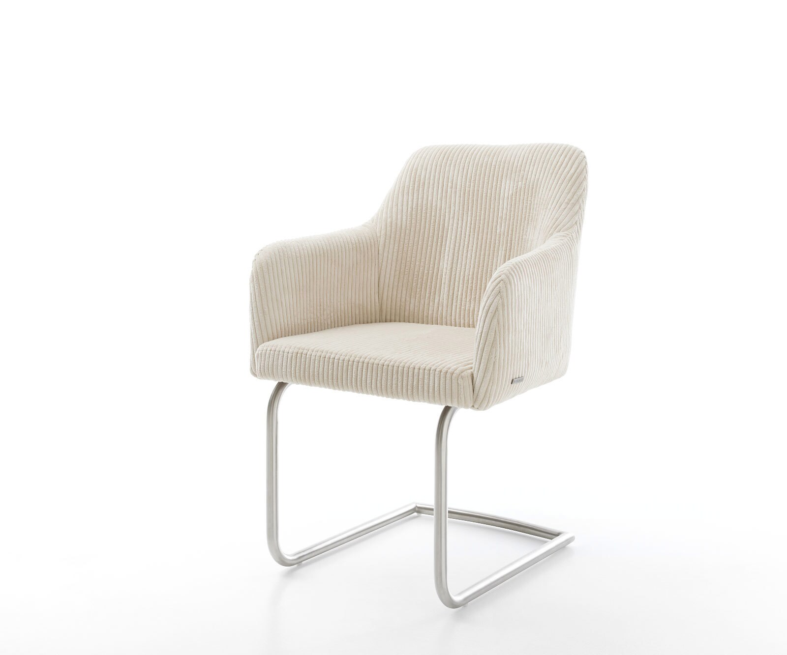 Sledemodel Greg-Flex koord beige sledemodel rond roestvrij staal pocketveer kern