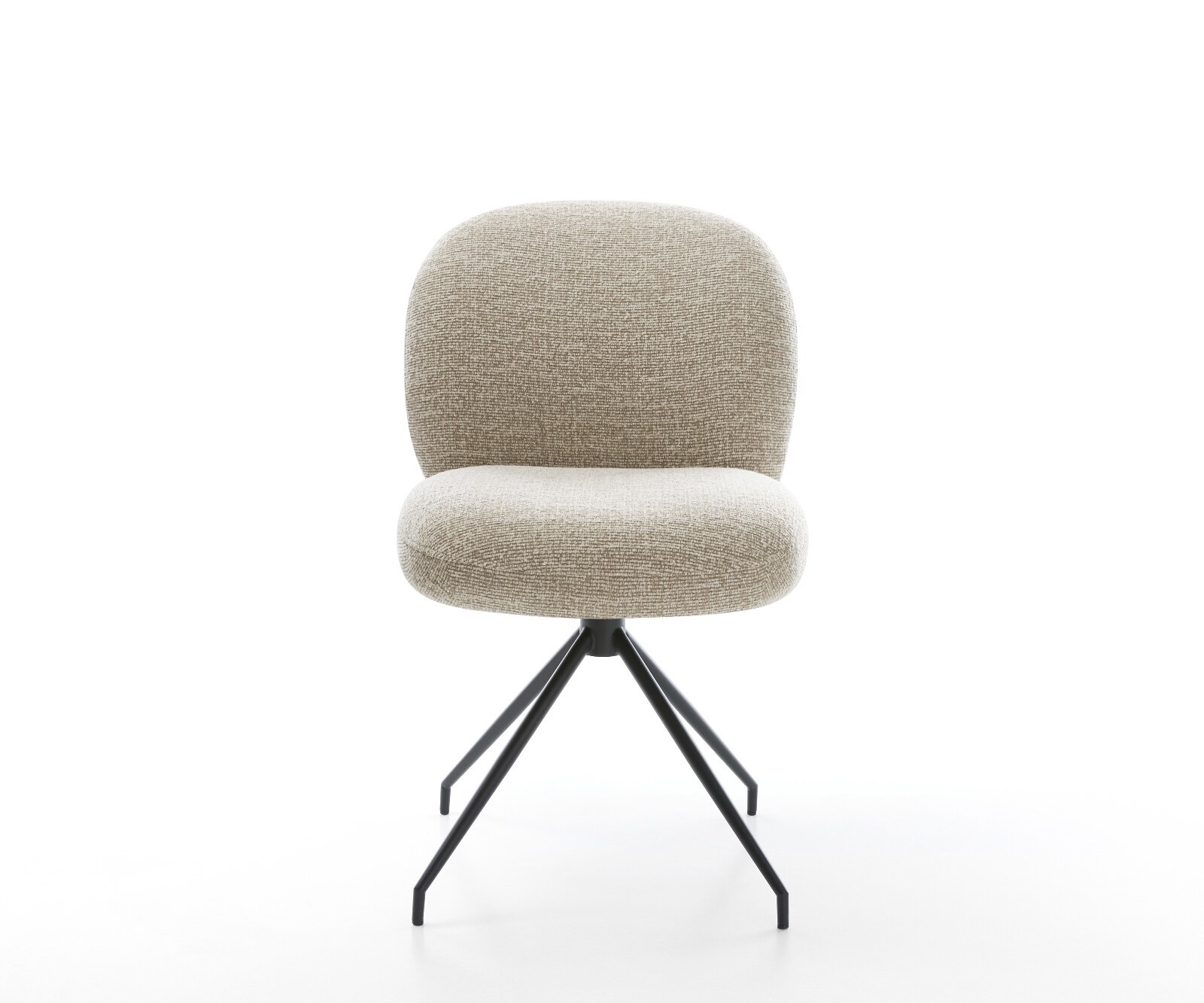 Eetkamerstoel Nube-Flex geweven stof beige kruisframe conisch zwart pocketveer kern 2