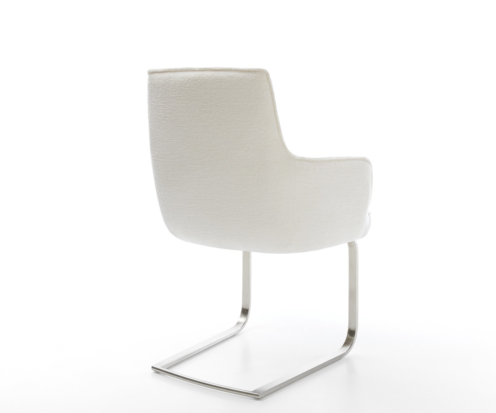 Sledemodel Heira-Flex met armleuning bouclé zacht beige sledemodel vlak roestvrij staal pocketveer kern 5