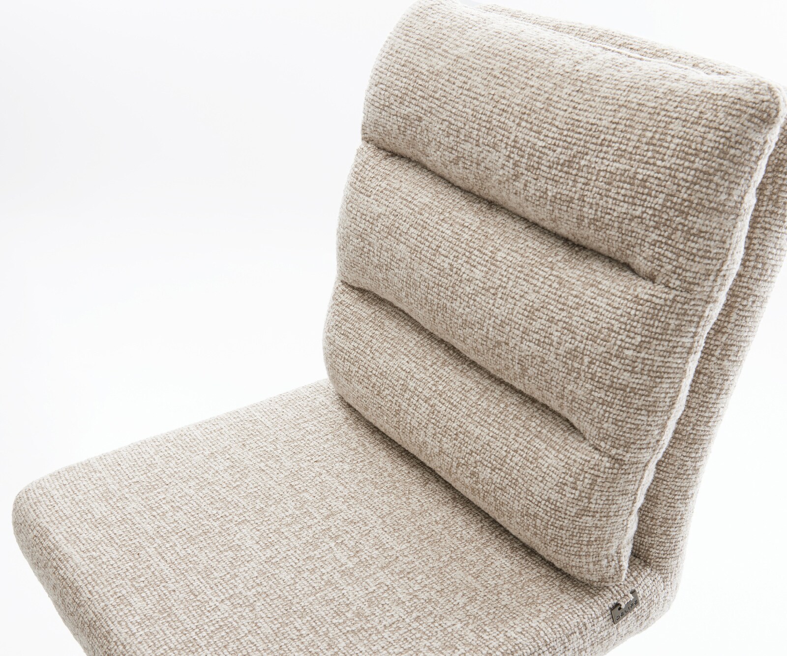 Barstoel Pela-Flex Zachte Geweven stof Beige Vrijkantelframe plat metaal Zwart 4