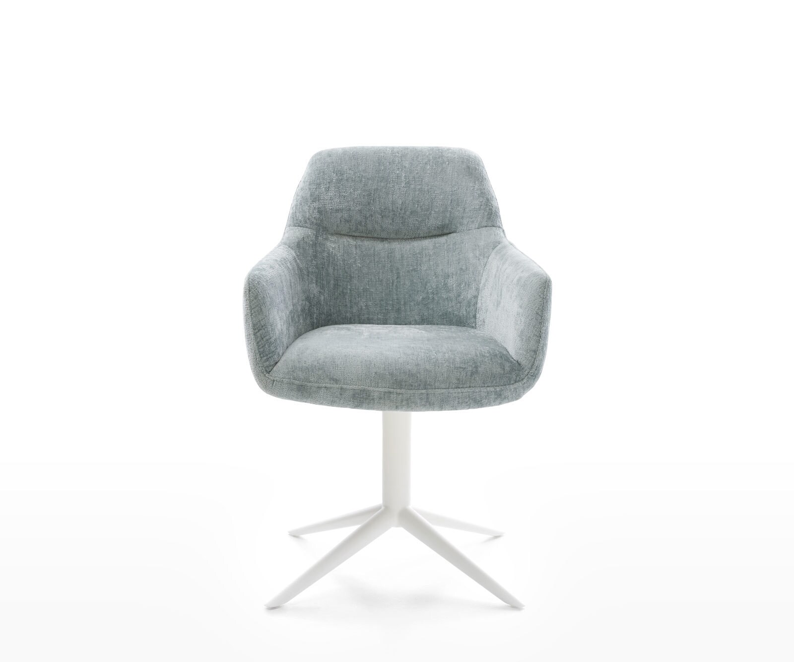 Draaistoel Pejo-Flex chenille pastelblauw kruispoot wit 360° draaibaar rocker-functie pocketveer kern 1