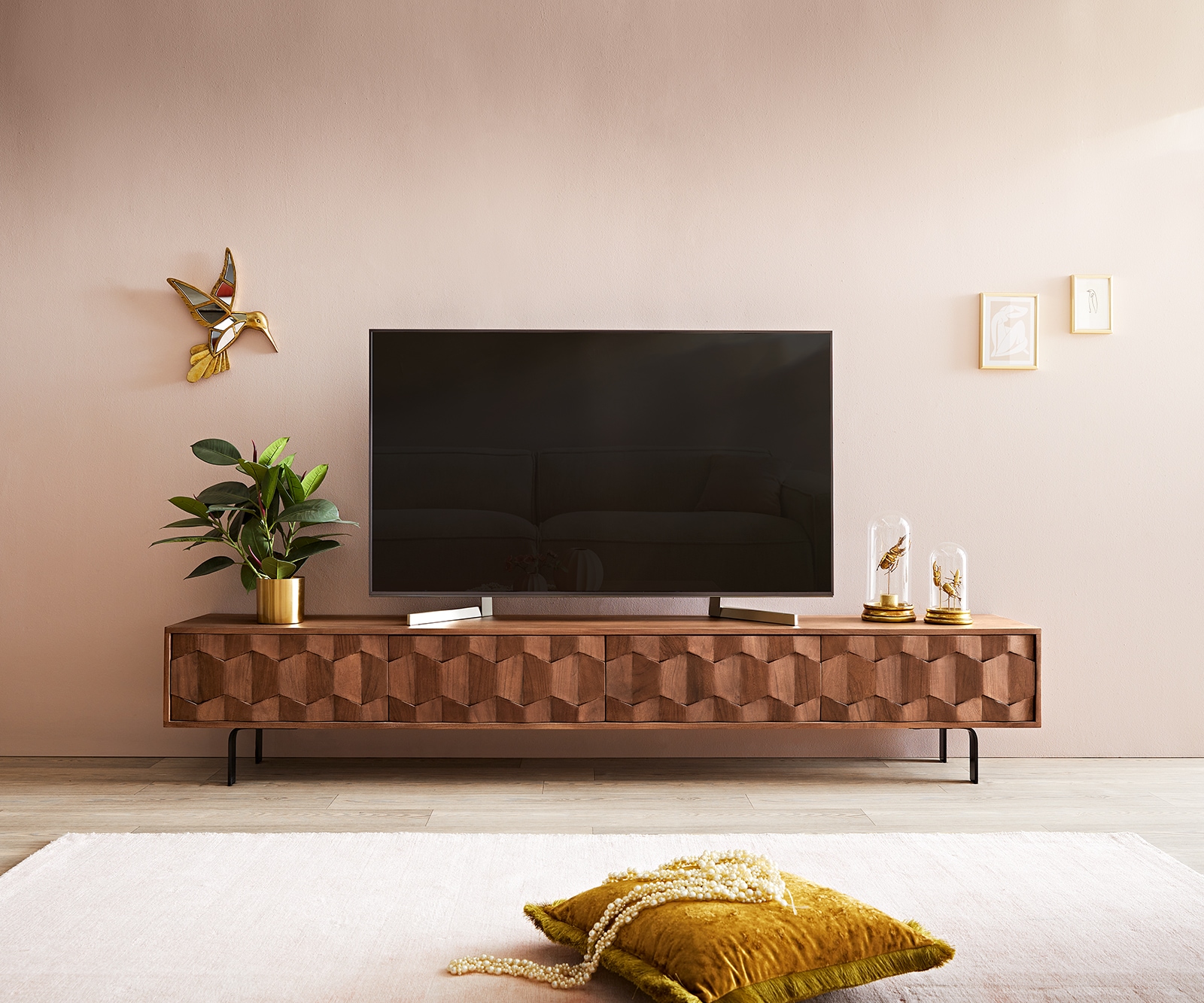 Tv-meubel Fevo 220 cm acacia bruin 4 deuren  1 Tv-meubel Fevo 220 cm acacia bruin 4 deuren  1
