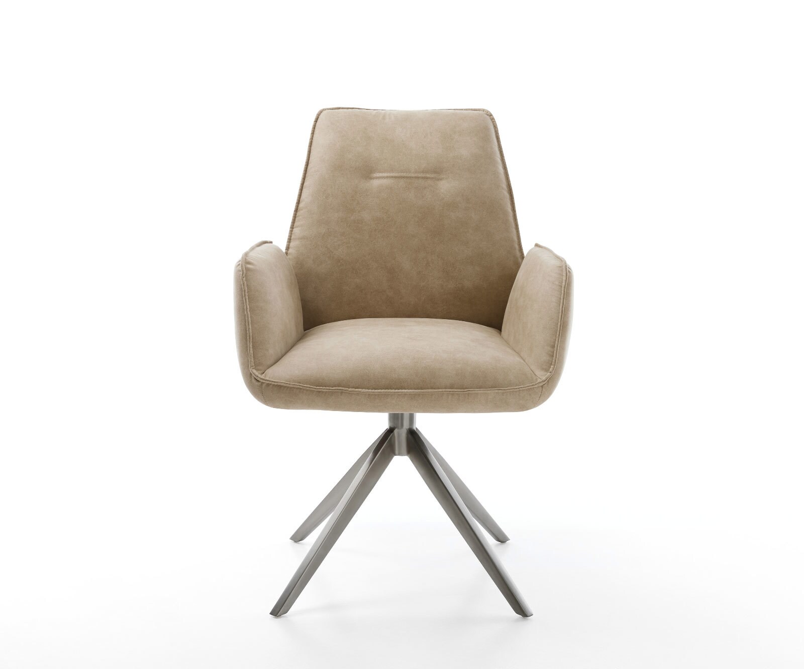 Draaistoel Zoa-Flex microvelours beige vintage kruisframe breed grafiet 360° draaibaar rocker-functie pocketveer kern 1