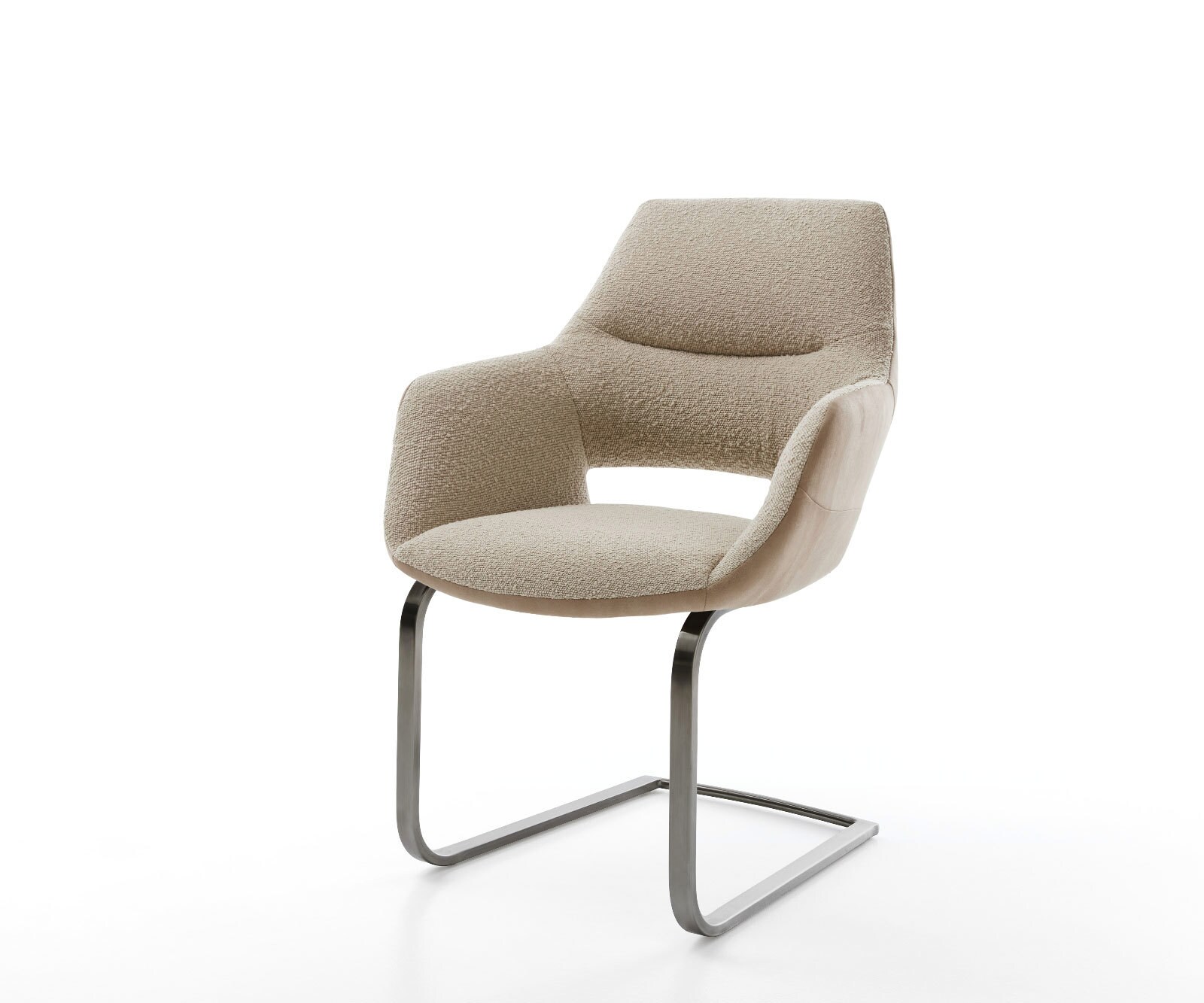 Sledemodel Yago-Flex met armleuning materiaalmix mud sledemodel vlak roestvrij staal pocketveer kern Sledemodel Yago-Flex met armleuning materiaalmix mud sledemodel vlak roestvrij staal pocketveer kern