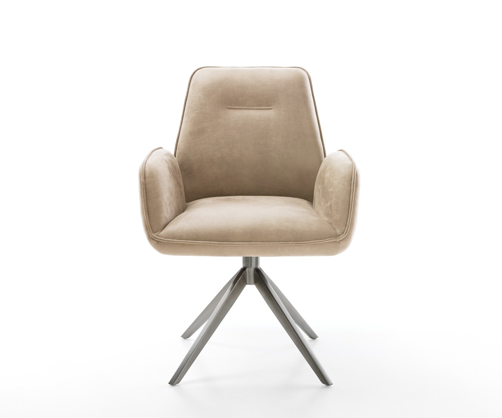 Draaistoel Zoa-Flex microvelours beige vintage kruisframe breed grafiet 360° draaibaar rocker-functie pocketveer kern 2