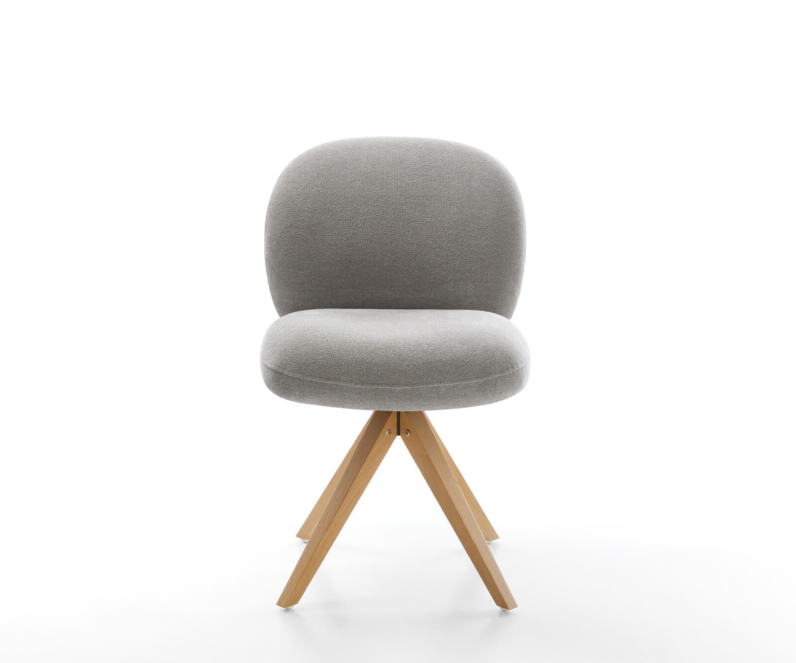 Draaistoel Nube-Flex zachte stof met structuur grijs houten frame hoekig natuur 180° draaibaar pocketveer kern 2